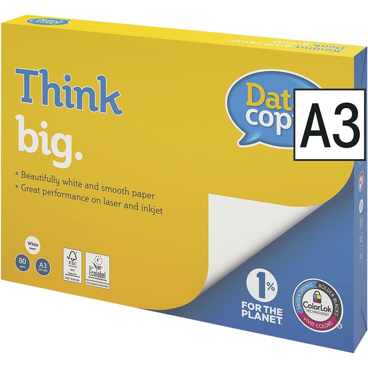 Data-Copy Druckerpapier Everyday Printing, Format DIN A3, 80 g/m², 170 CIE, 500 Blatt