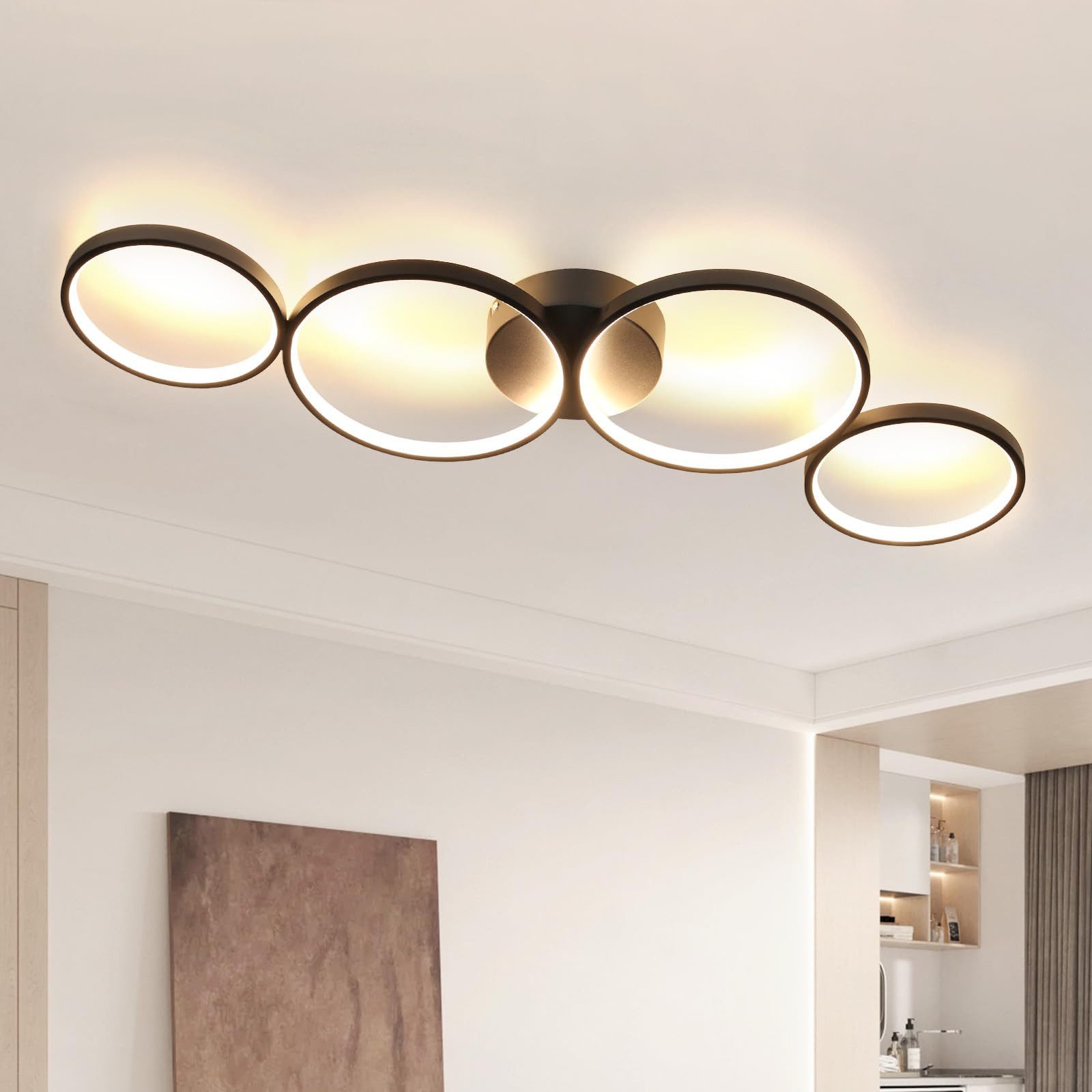 Nettlife LED Deckenleuchte Schwarz Modern 4 günstig online kaufen
