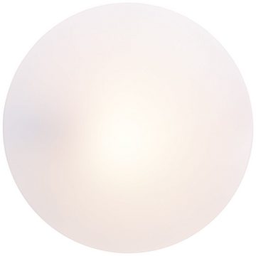 Lightbox Außen-Wandleuchte, ohne Leuchtmittel, Außenleuchte, Ø 28 cm, E27, IP44, Metall/Kunststoff, weiß