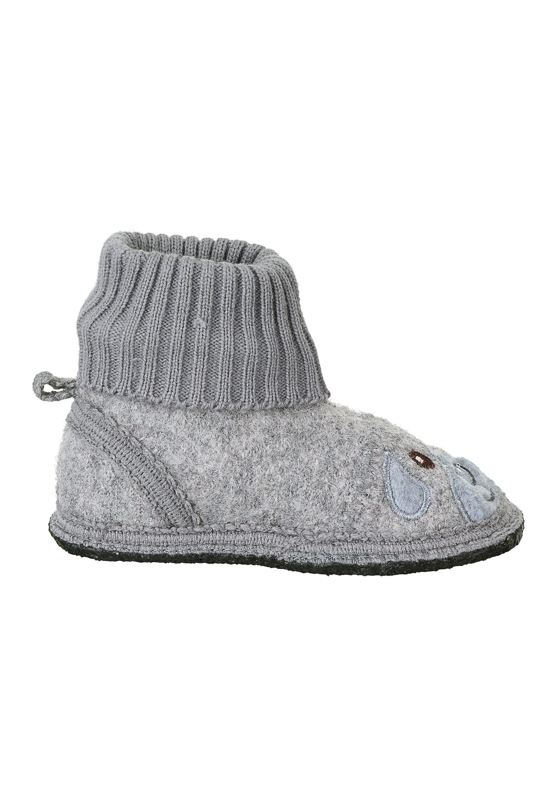 Sterntaler® Sterntaler® Hausschuhe Hausschuh (1-tlg) Filz-Hausschuhe mit Strickumschlag, Bärmotiv & rutschfester Sohle