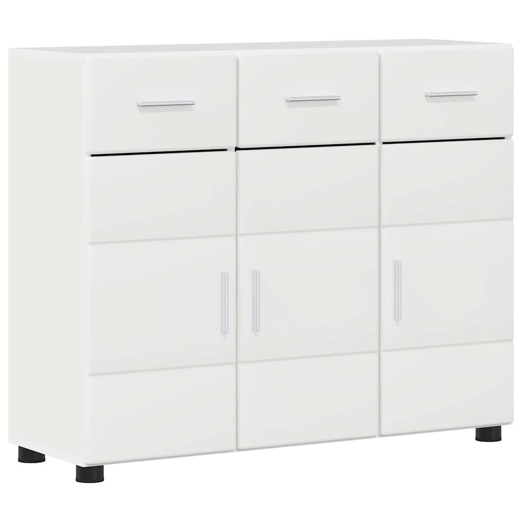 vidaXL Sideboard 88,5 x 30,5 x 73 cm Sideboard Schrank Wohnzimmer Hochglanz Weiß 88,5x