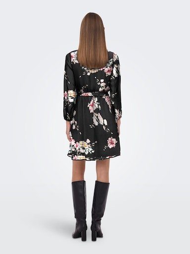 FLOWER Druckkleid WVN DRESS Black ONLY ONLCERA 3/4 SHORT NOOS AOP:ROMANTIC