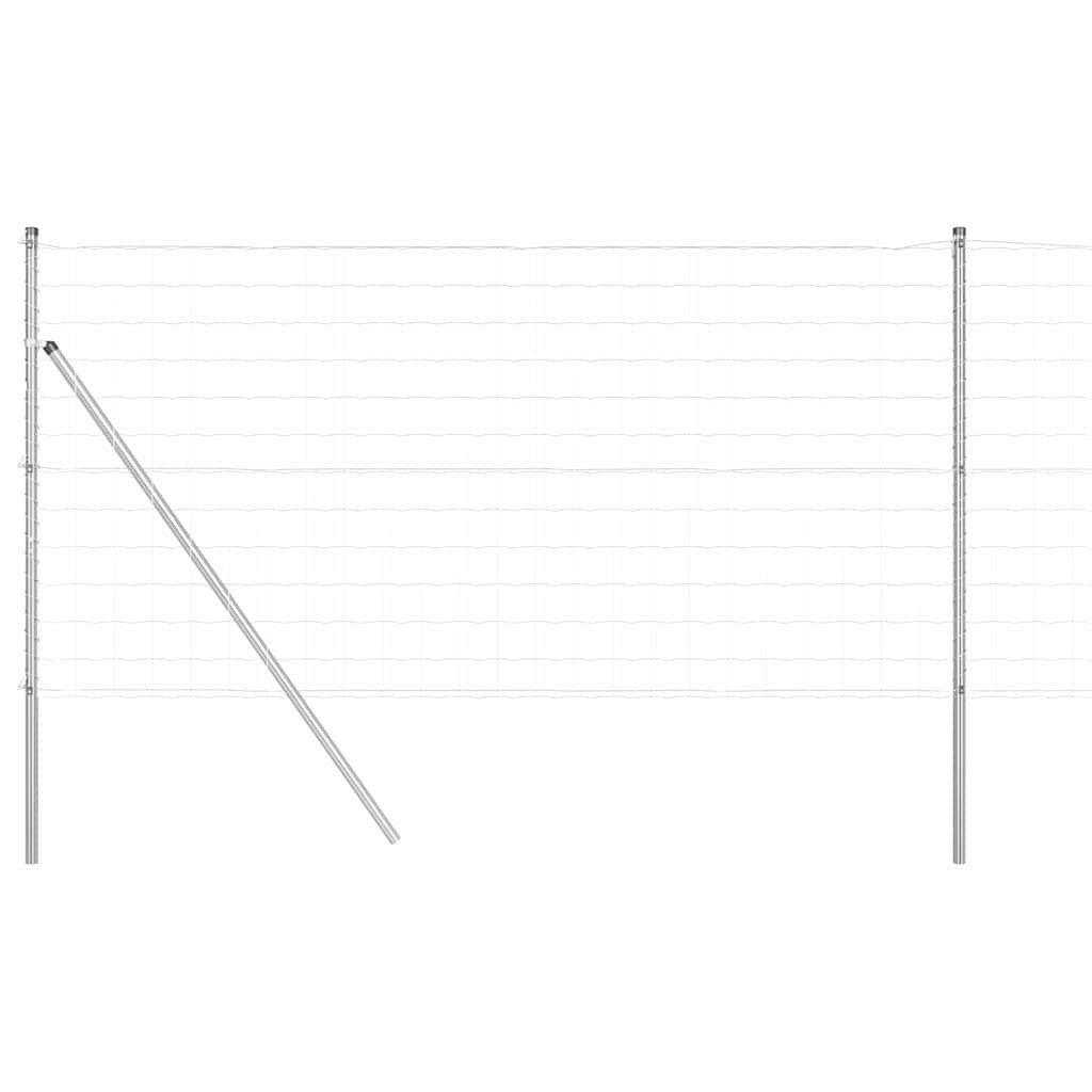 vidaXL Gartenzaun Bodenmontierter Euro-Zaun 10 x 1,2 m Verzinkter Stahl Silber, (1-St)