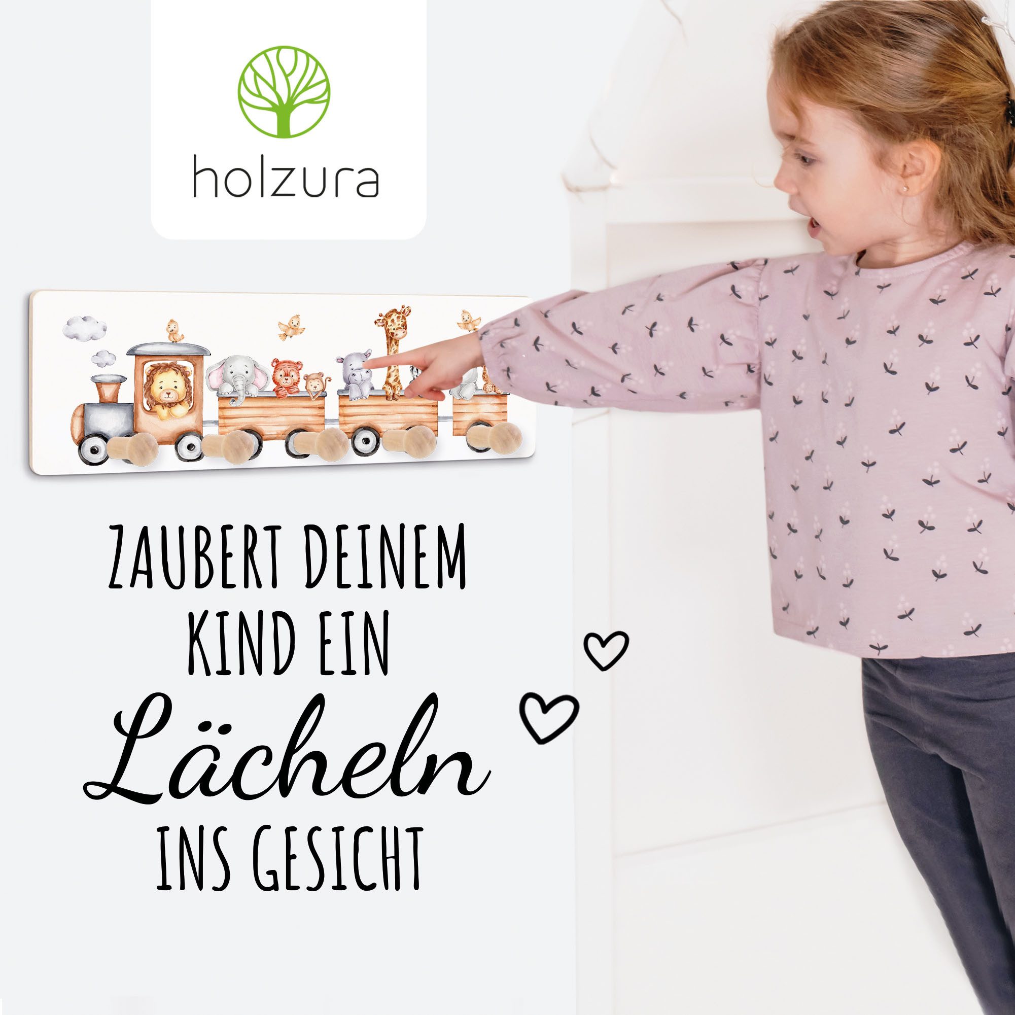 Holzura Garderobenleiste Kindergarderobe, Garderobe für Kinder – Bild 2 von 5