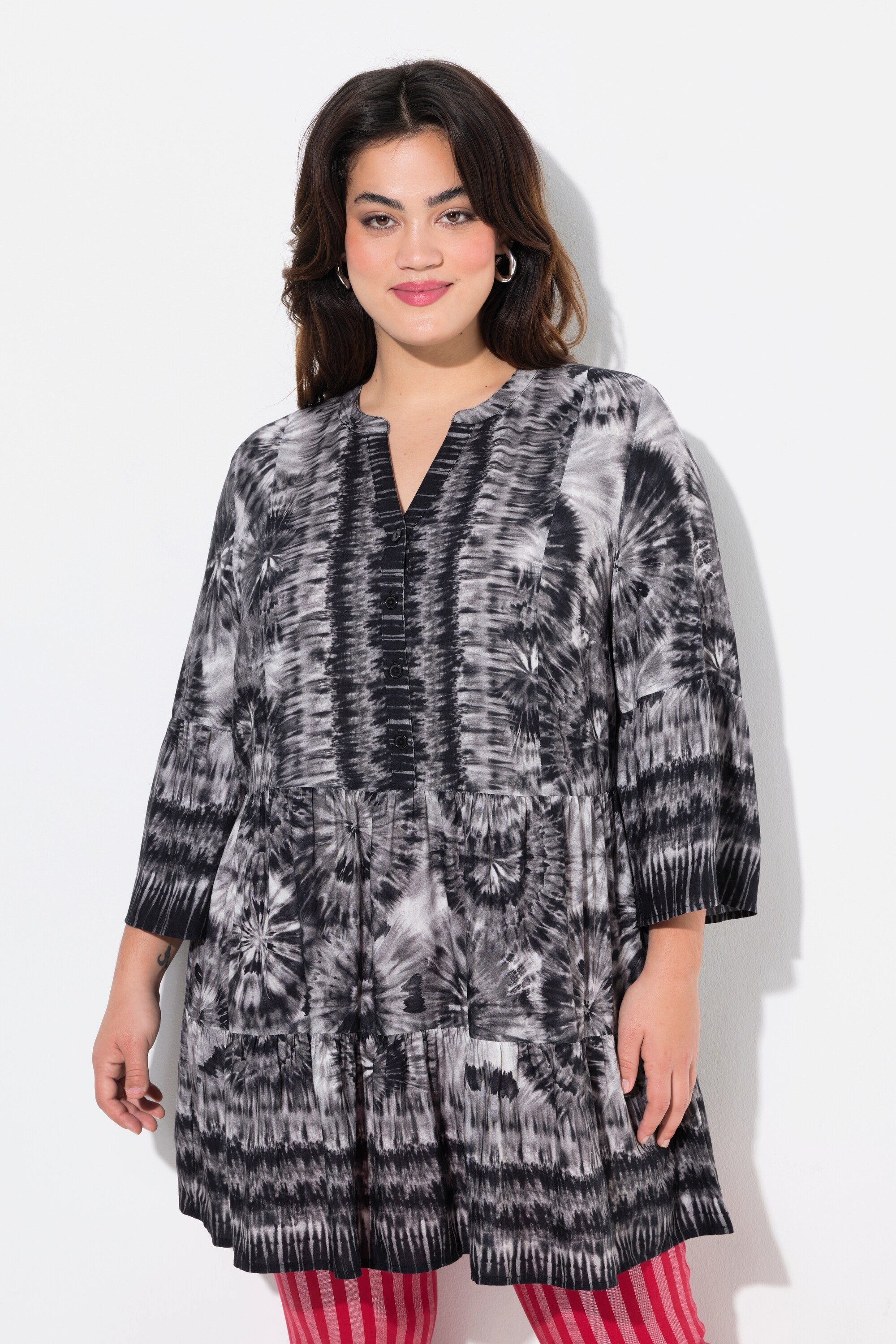 Angel of Style Tunika Tunika Blütenmuster Stehkragen Knopfleiste günstig online kaufen