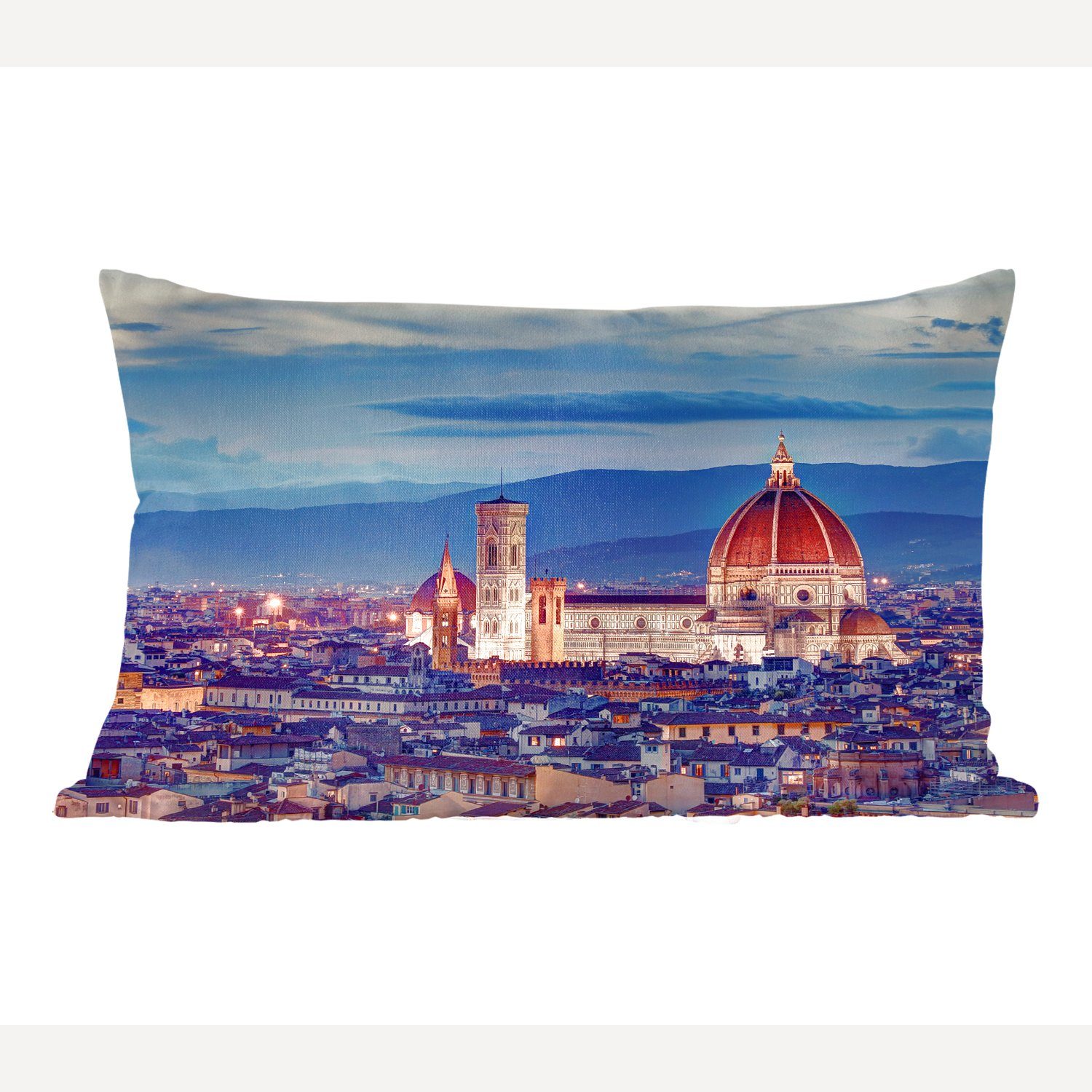 MuchoWow Dekokissen Florenz - Kathedrale - Sonne, Wohzimmer Dekoration, Zierkissen, Dekokissen mit Füllung, Schlafzimmer