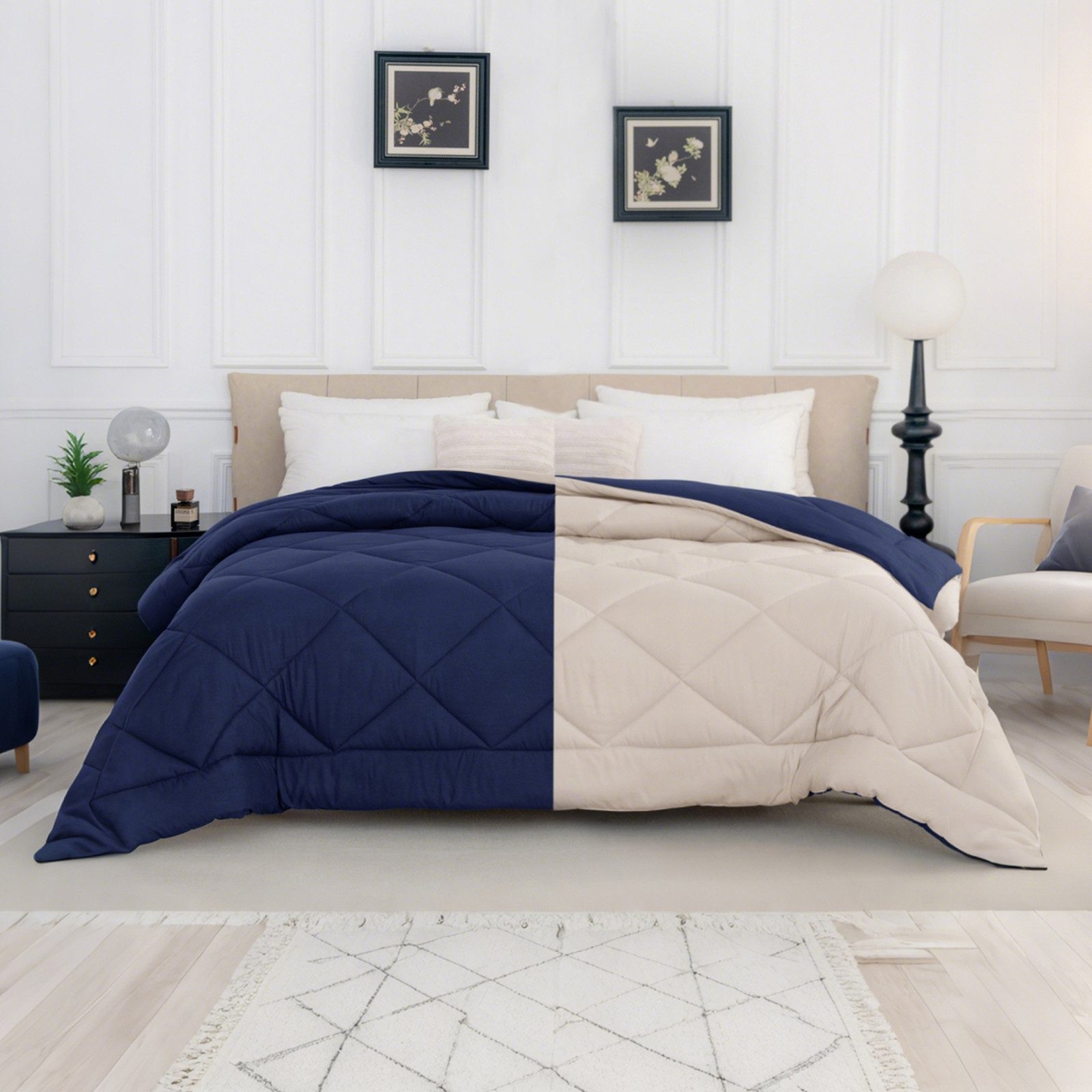 Good Nite Microfaserbettdecke Ganzjahresdecke, 4 Jahreszeiten Decke, Wende-Design, 300g/m², weich, atmungsaktiv und komfortabel