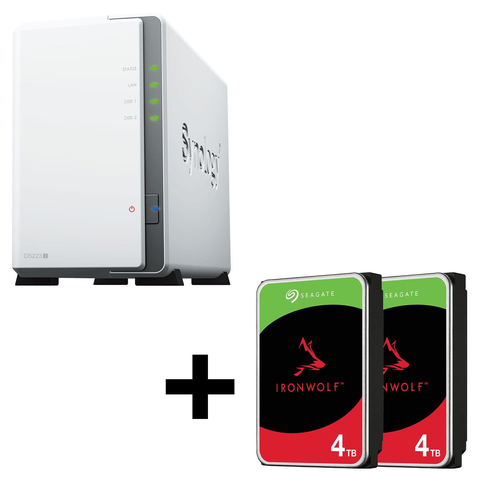 Synology Synology DS223J + Seagate ST4000VN006 HDD-NAS-Festplatte