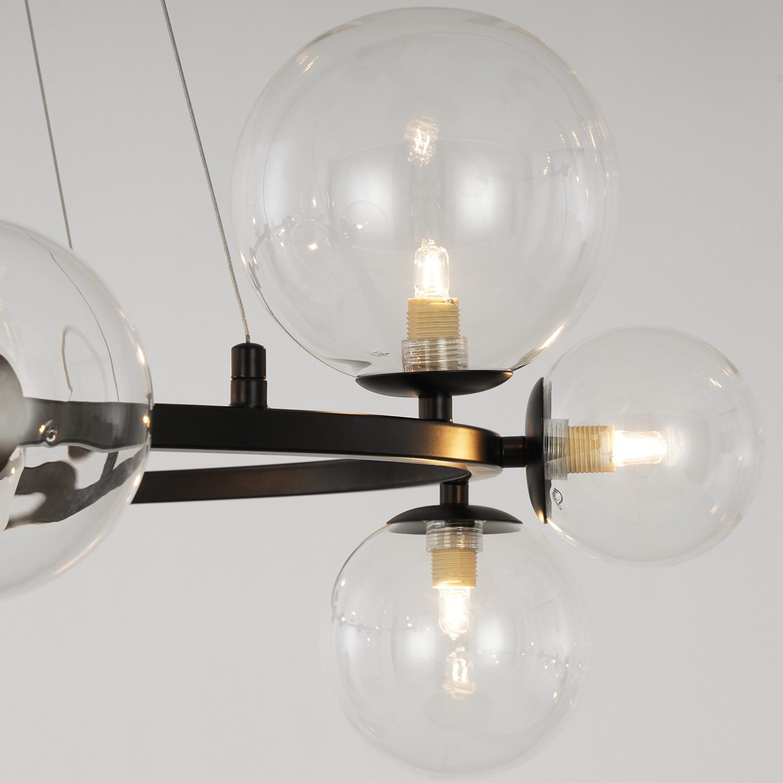 Nettlife Pendelleuchte Esstisch Rauchgrau Glaskugel G9 günstig online kaufen