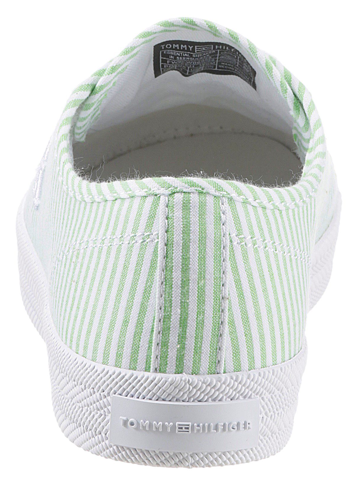 Tommy Hilfiger ESSENTIAL SNEAKER mit Sneaker SEERSUCKER mint-weiß TH-Stickerei IN