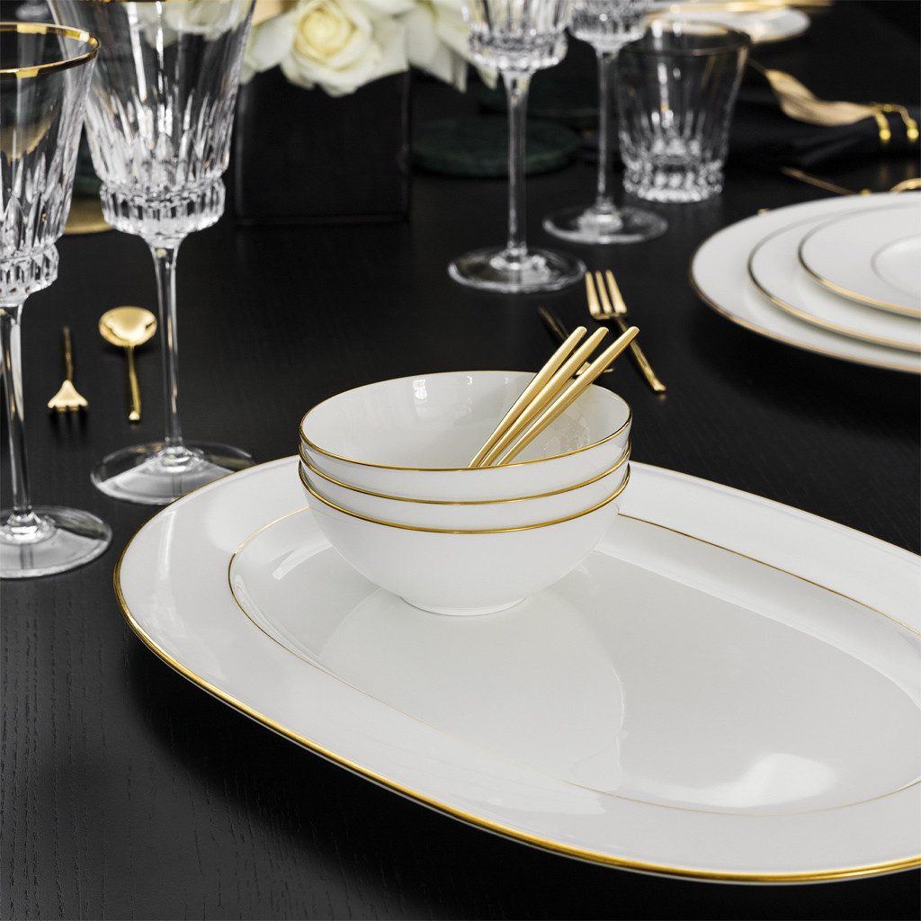Villeroy & Boch Dessertschale Anmut Dessertschale, Porzellan, (1-tlg), Premium Bone Porcelain, spülmaschinenfest, Made in Germany