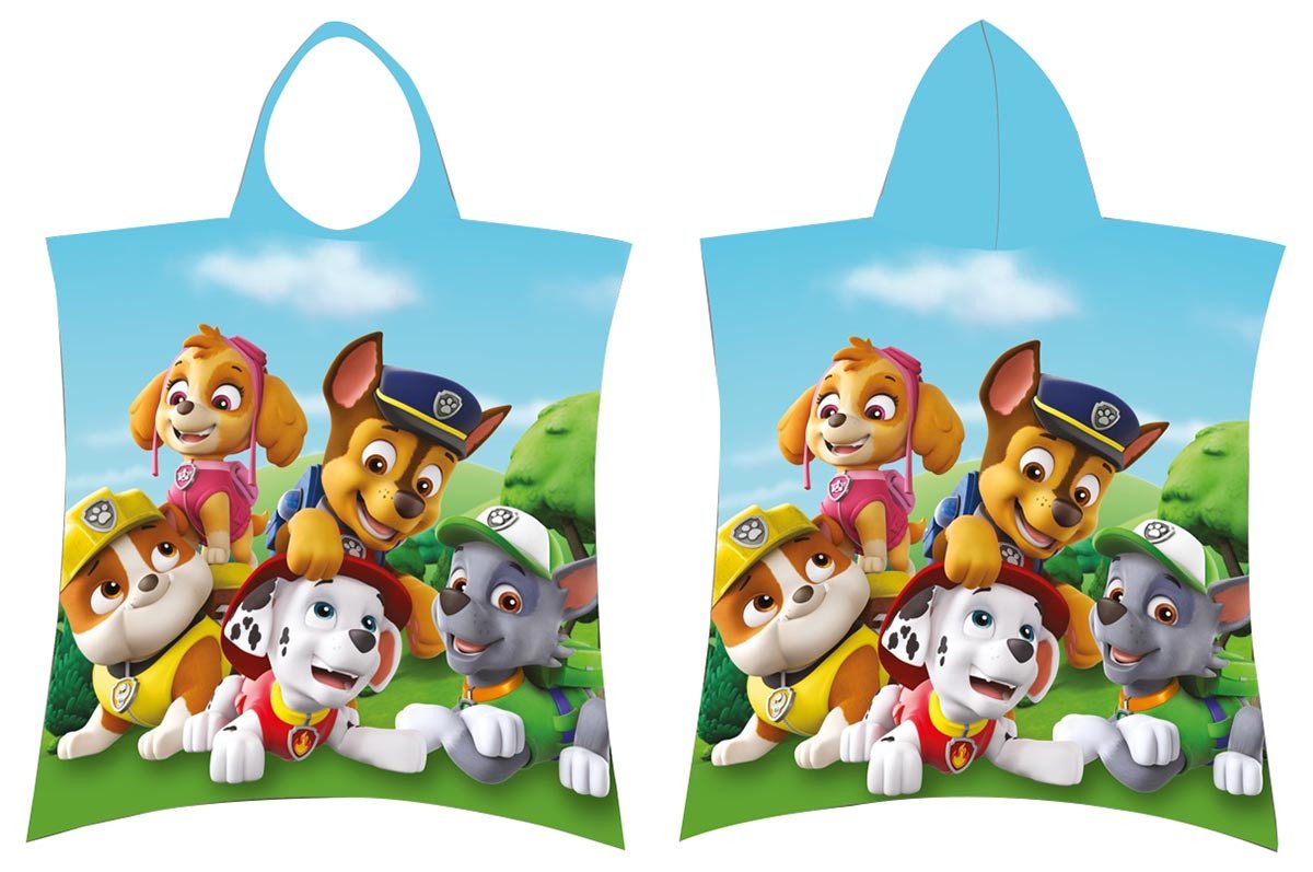 PAW PATROL Badeponcho Paw Patrol + 101 Dalmatiner Badeponcho mit Kapuze Hunde 2er-Set, 100 % Baumwolle