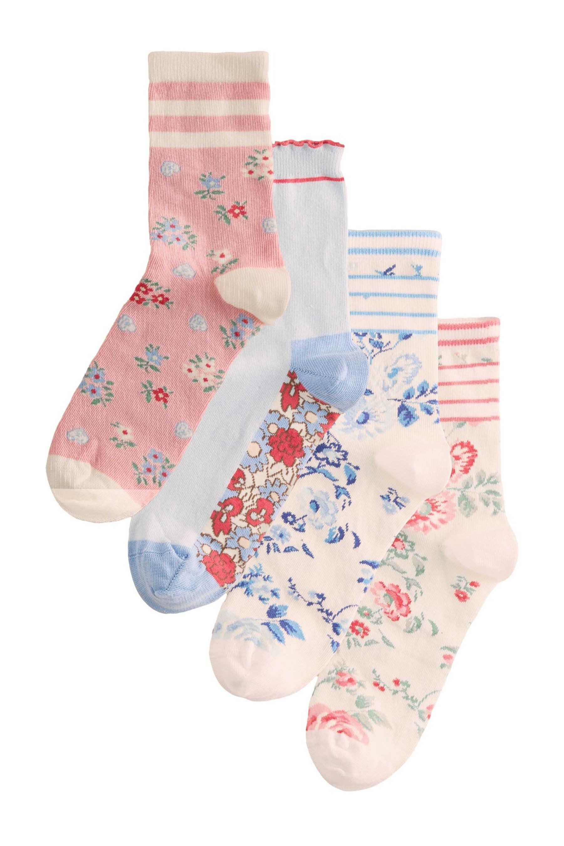 Cath Kidston Basicsocken Cath Kidston geblümte Socken im 4er-Pack (1-Paar)