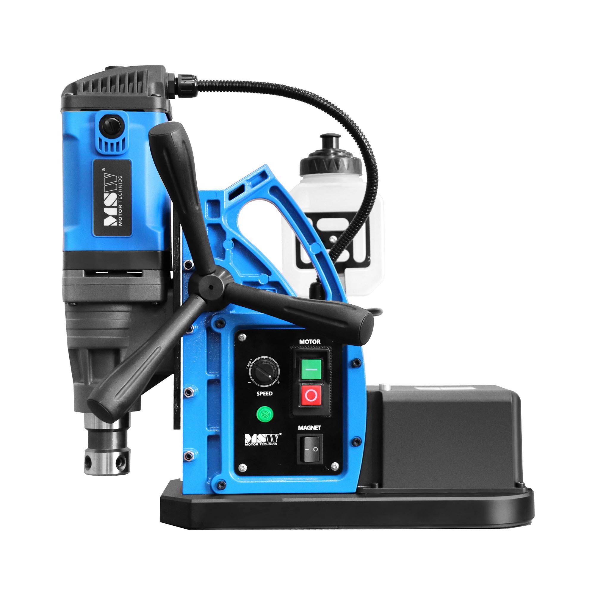 MSW Kernbohrmaschine Magnet-Bohrmaschine mit Vakuum 1550 W 830 U/min 3 kN für 13/35 mm, 230 V, max. 870 U/min