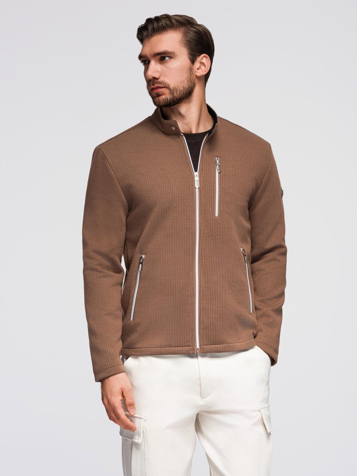 OMBRE Bikerjacke Bikerjacke mit Stehkragen