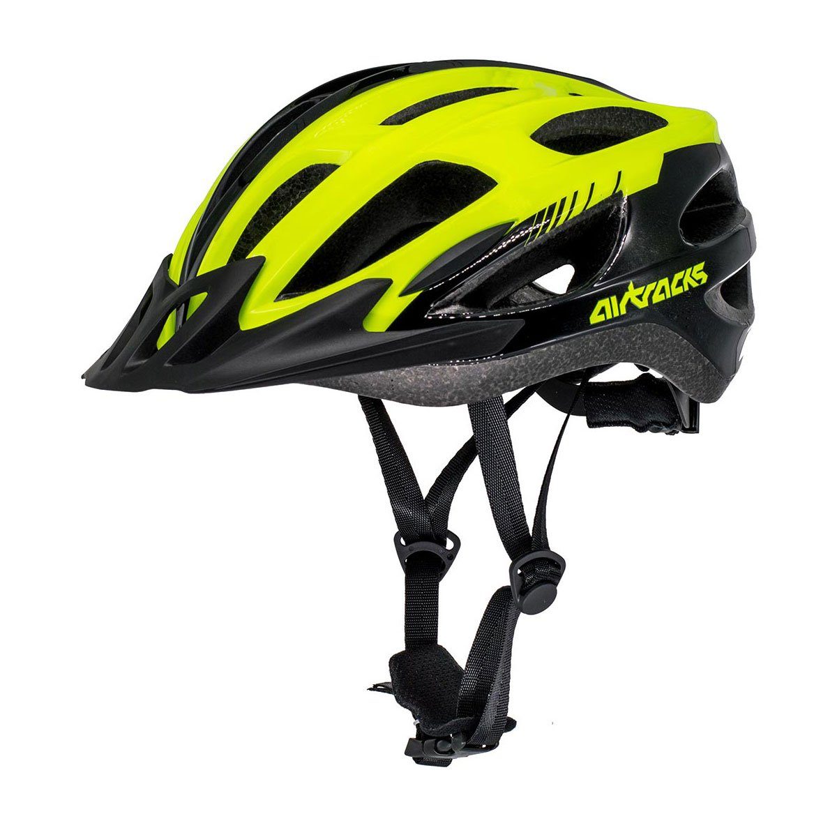 Airtracks Fahrradhelm Fahrradhelm Master S/M (54-58cm), L/XL (58-62cm) (RD-10 für Herren und Damen - EPS-Körper), + IN MOULD - Neon Weiß Schwarz