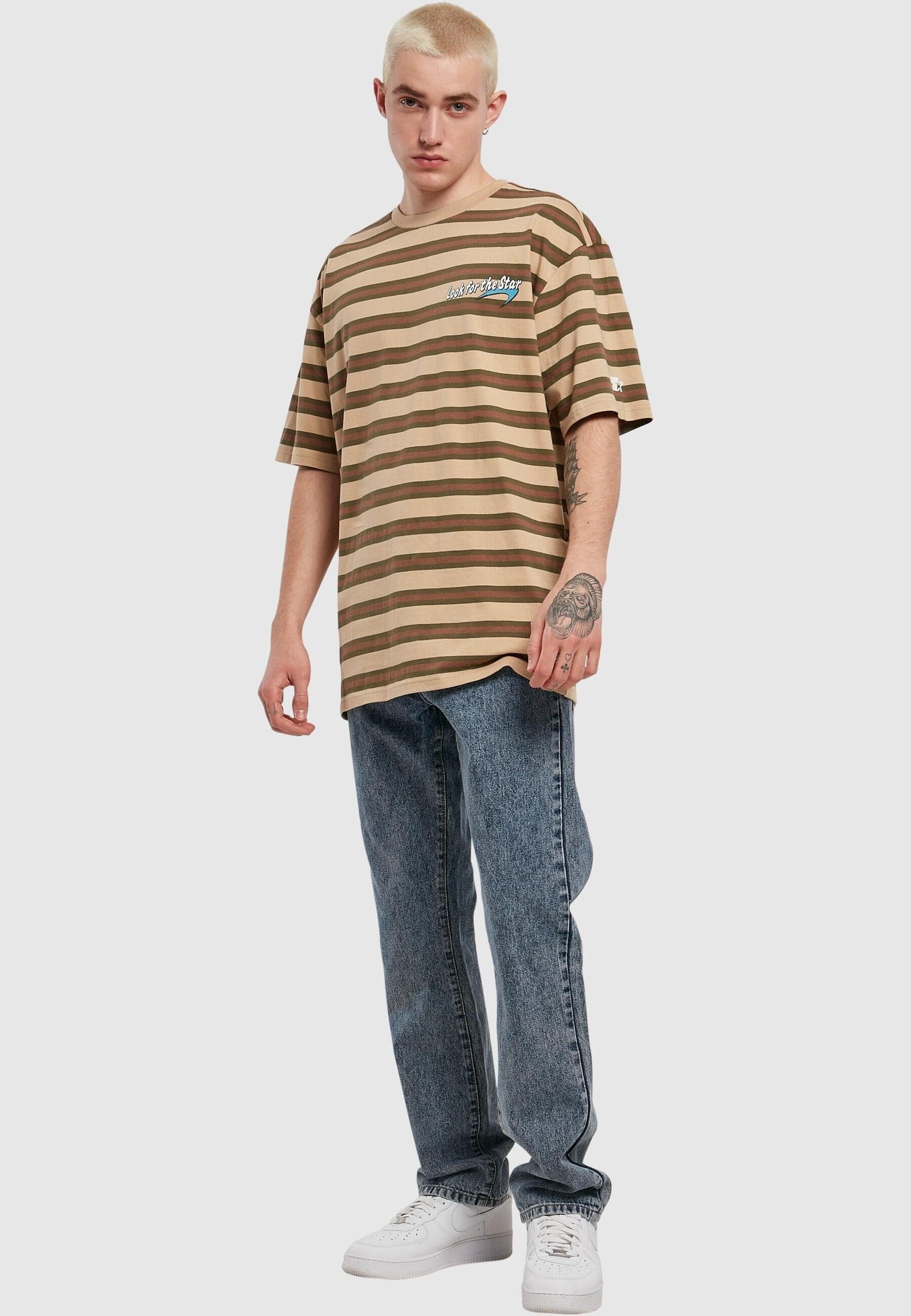 Starter Black Label T-Shirt for Oversize unionbeige/darkolive/bark Striped Look Starter (1-tlg) the Herren Tee Star