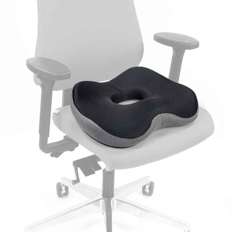 hjh OFFICE Sitzkissen Sitzkissen MEDISIT VI Stoff, Orthopädisches Kissen für ermüdungsfreies Sitzen mit Memory-Effekt