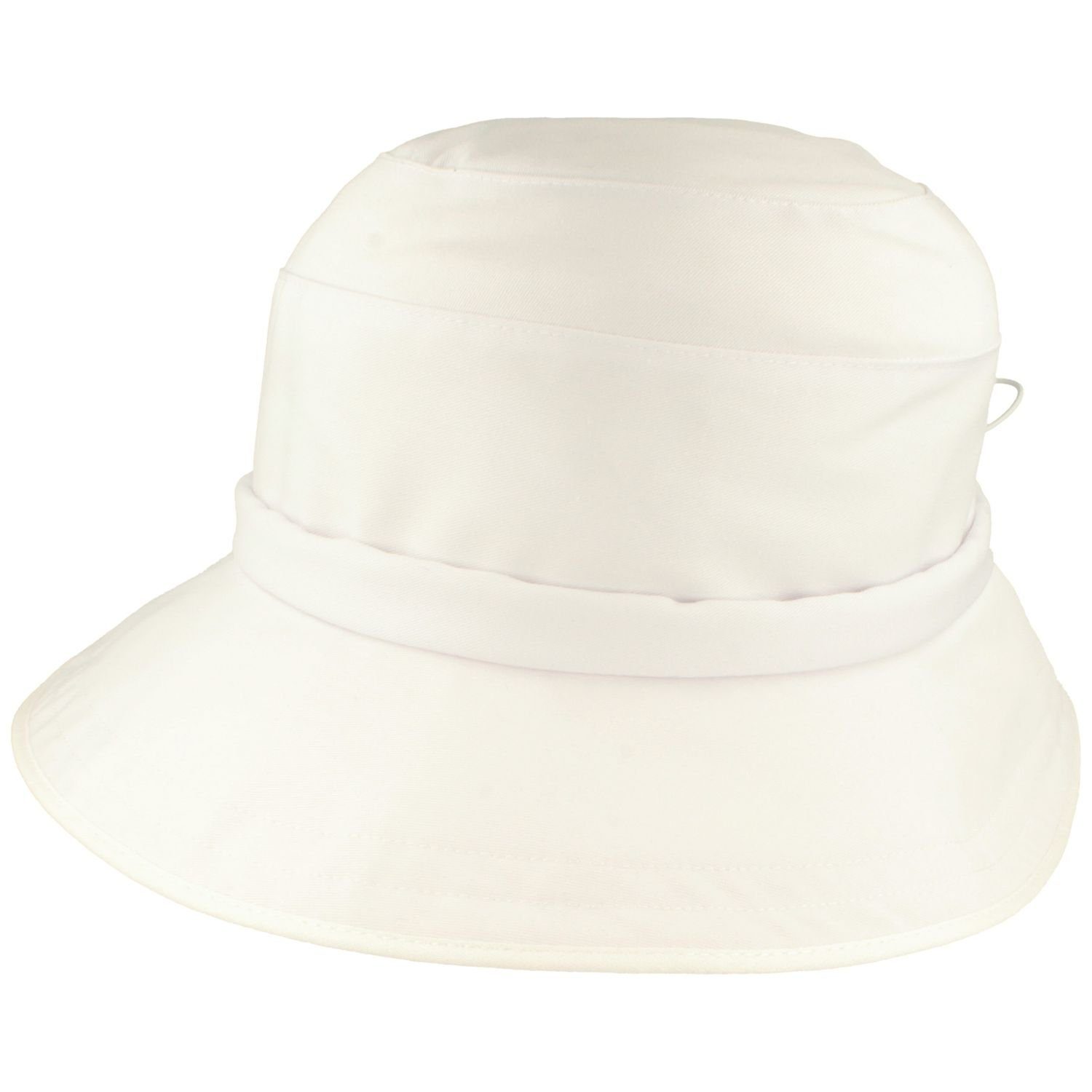 UV-Schutz Sommer-Stoffhut Breiter Trilby 50 mit weiß