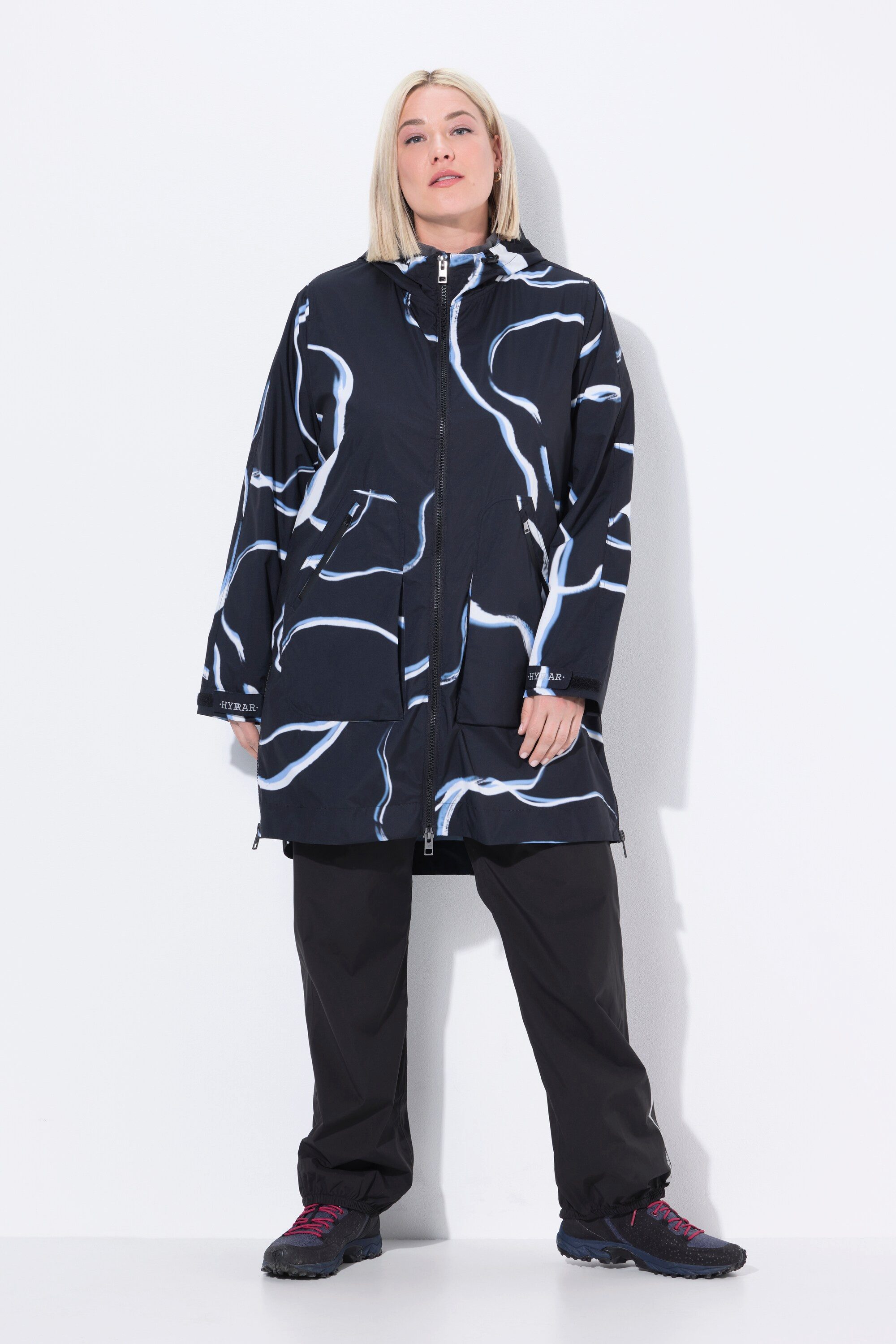 Ulla Popken Wintermantel Regenmantel wasserdicht A-Linie Seiten-Zipper