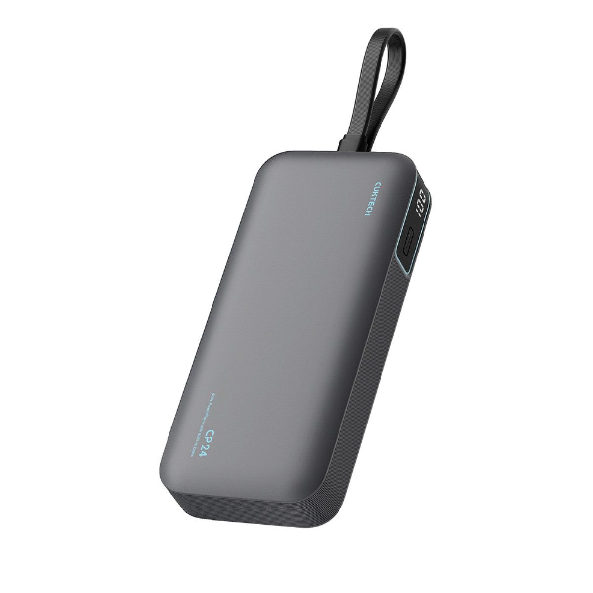 Cuktech LPB200N Powerbank 20000 mAh (5, 9, 12, 15 V), 40W Schnellladen mit integriertem USB-C Kabel und Display
