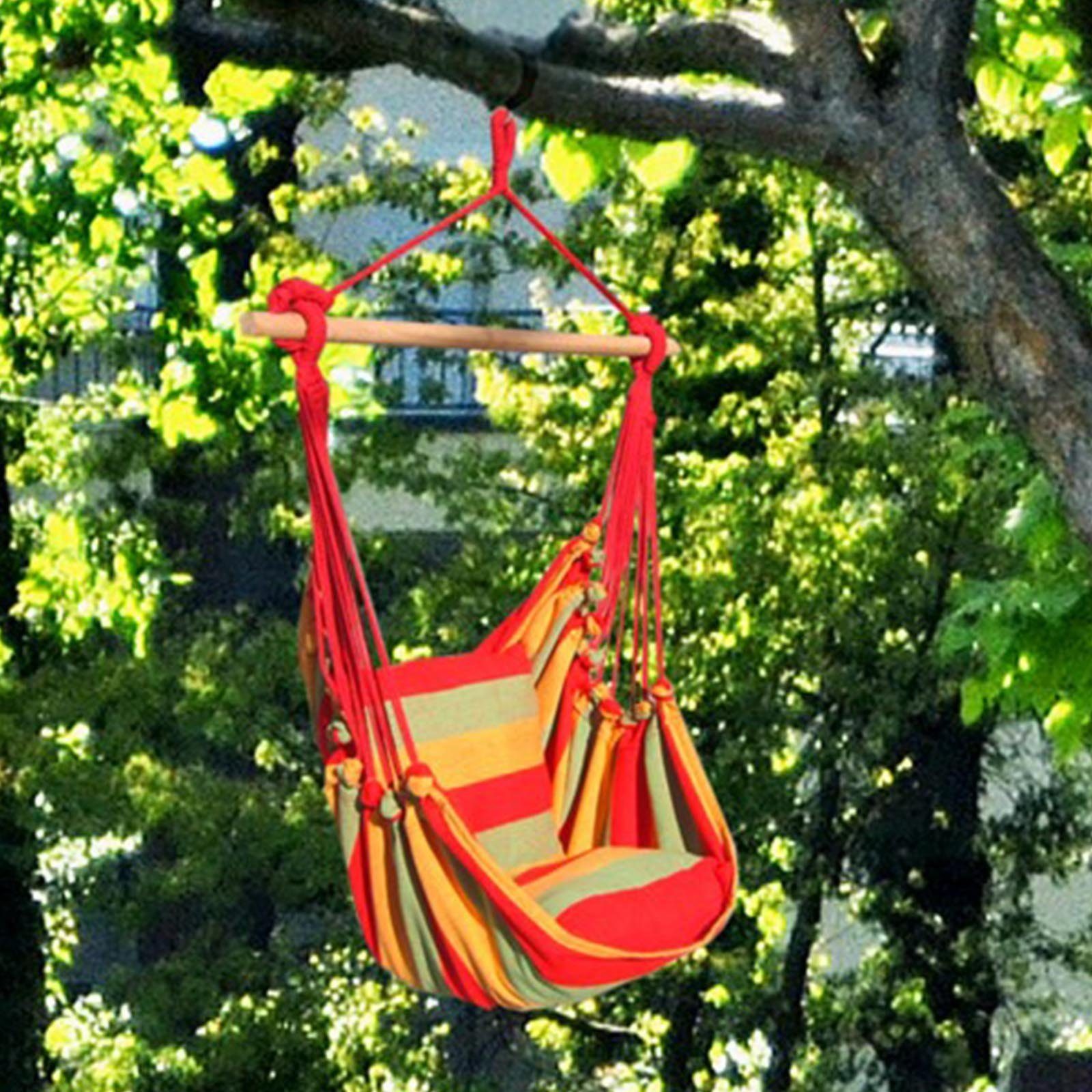 Garden Pleasure Hängesessel Hängesessel TOBAGO rot/grün/gelb Hängesitz (Stück, 1), B85xH120xT60 cm