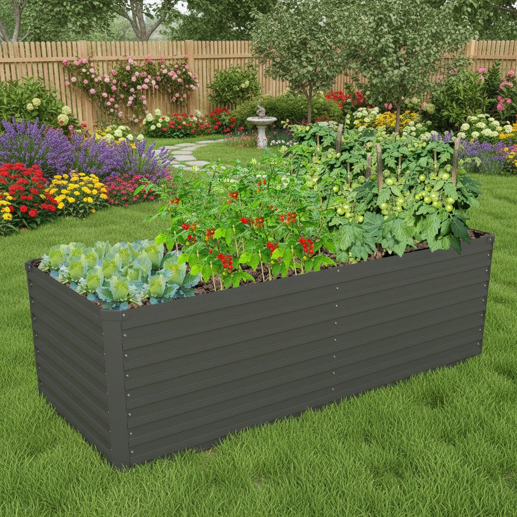 KONIFERA Hochbeet "Emmy", bodenloses Gartenbeet aus verzinktem Stahl, mit Verstrebungen für mehr Stabilität, in zwei Farben