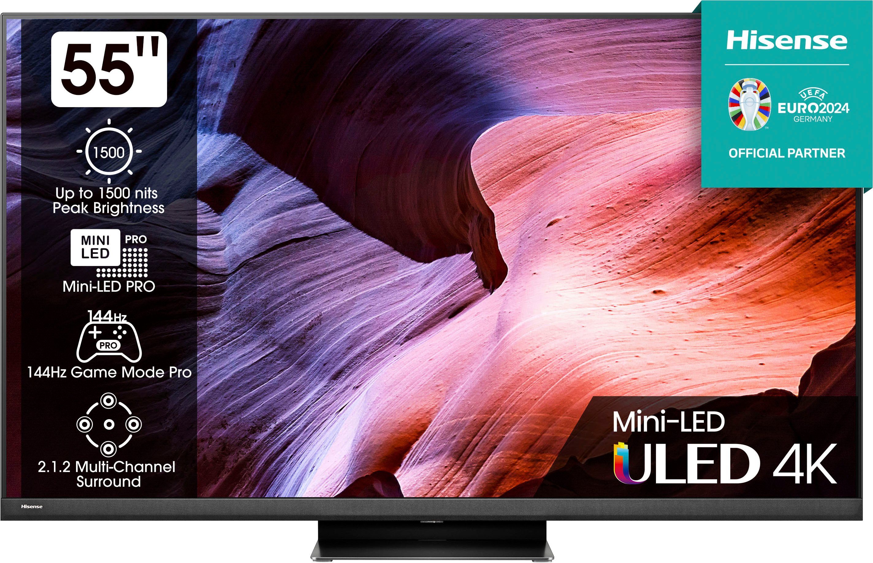 Hisense 55U8KQ Mini-LED-Fernseher (139 cm/55 Zoll, 4K Ultra HD, Smart-TV)