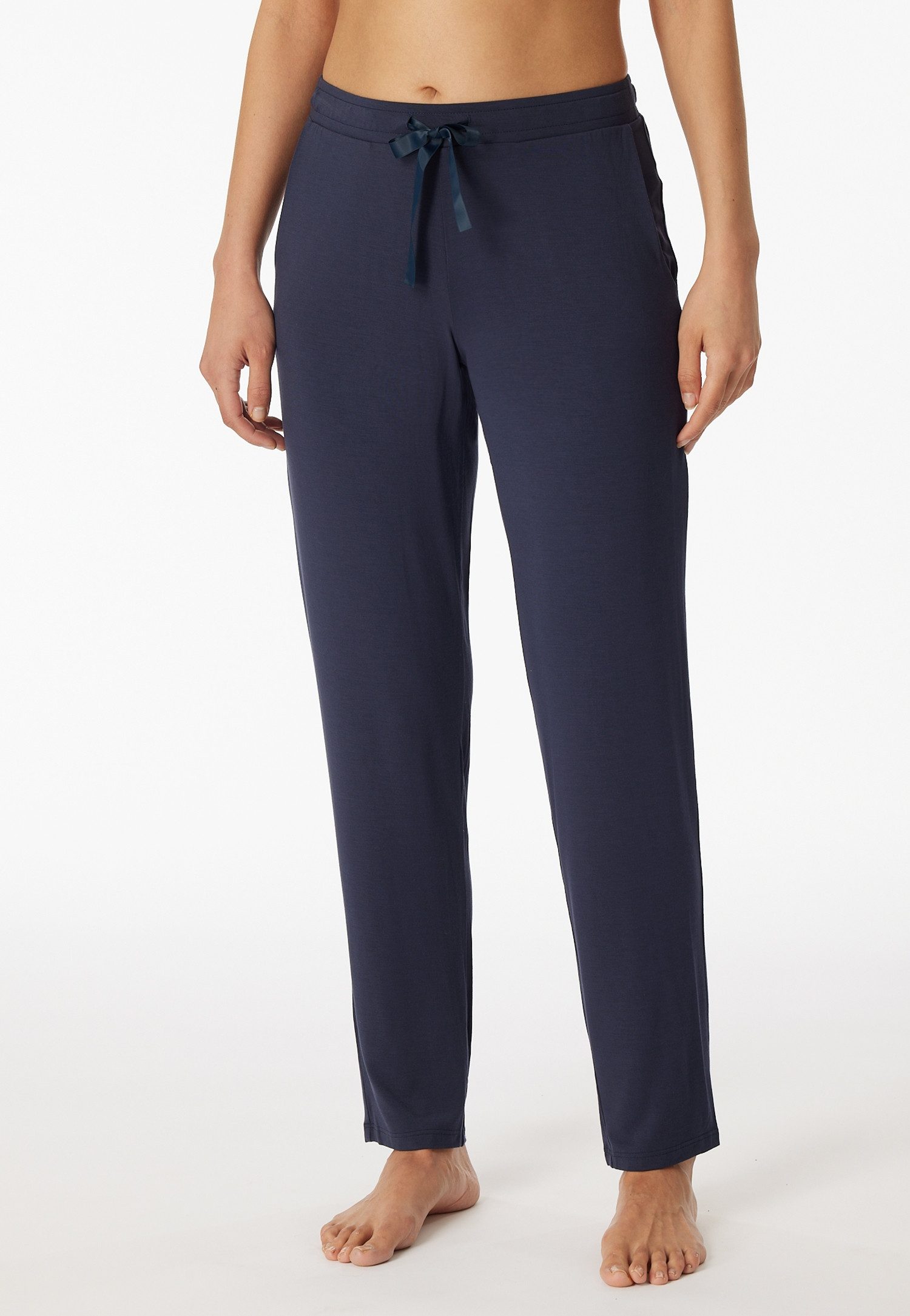 Schiesser Pyjamahose Mix + Relax Single Jersey Qualität, bequem, Satin-Bindeband