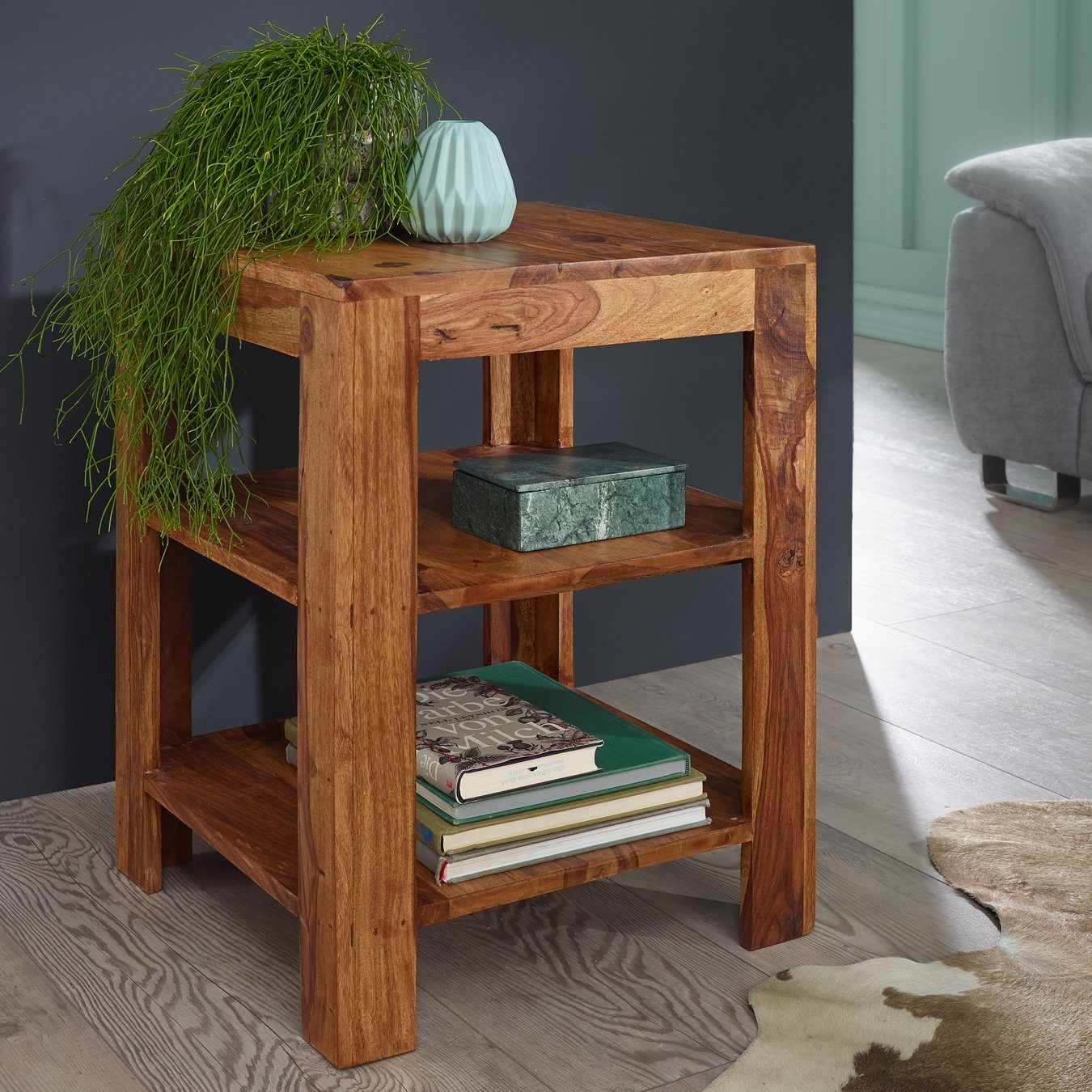 FINEBUY Standregal FB37100, Massivholz 44x44x60 cm günstig online kaufen