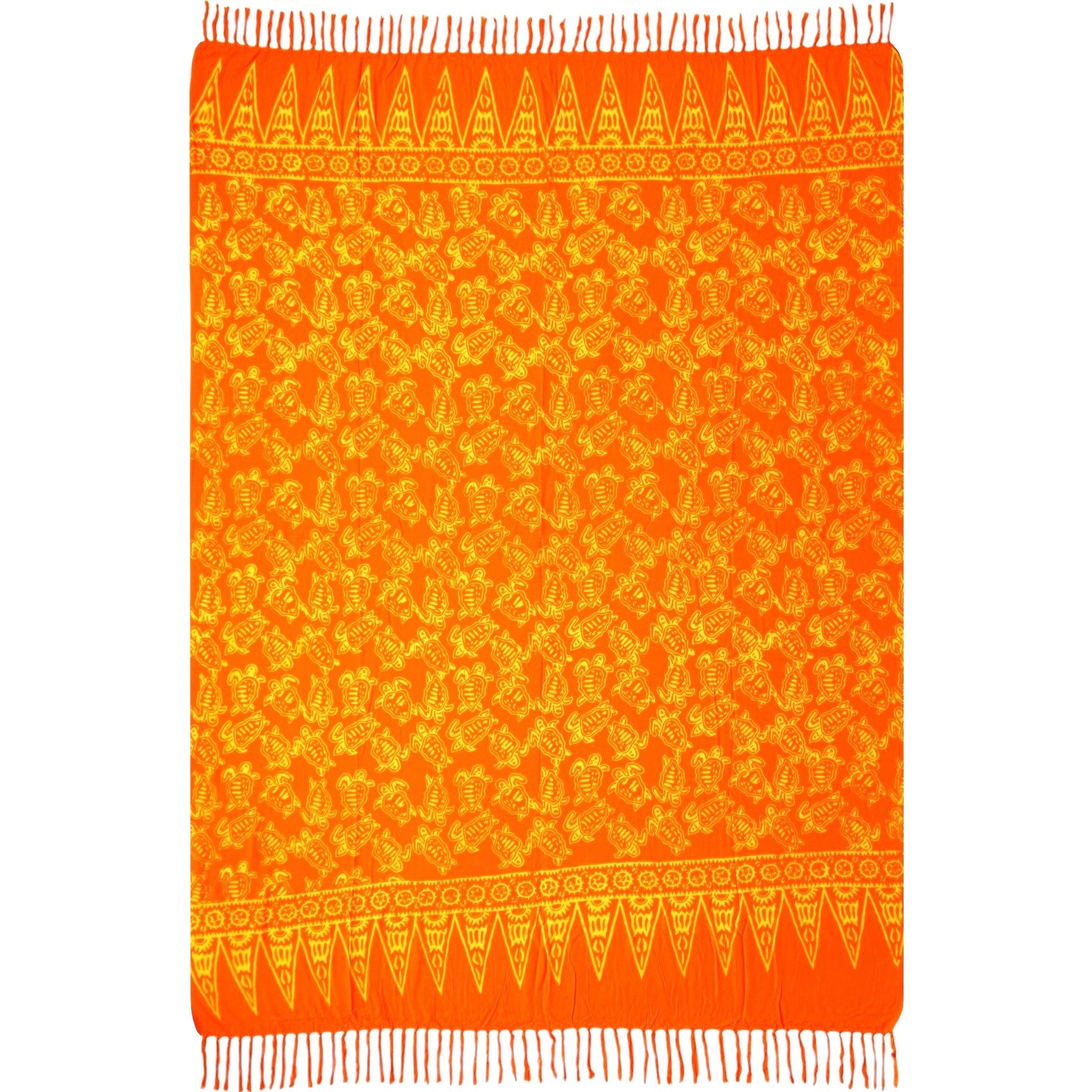 Wogeka Sarong blickdichter Sarong orange als Strandtuch Strandkleid Wickelrock