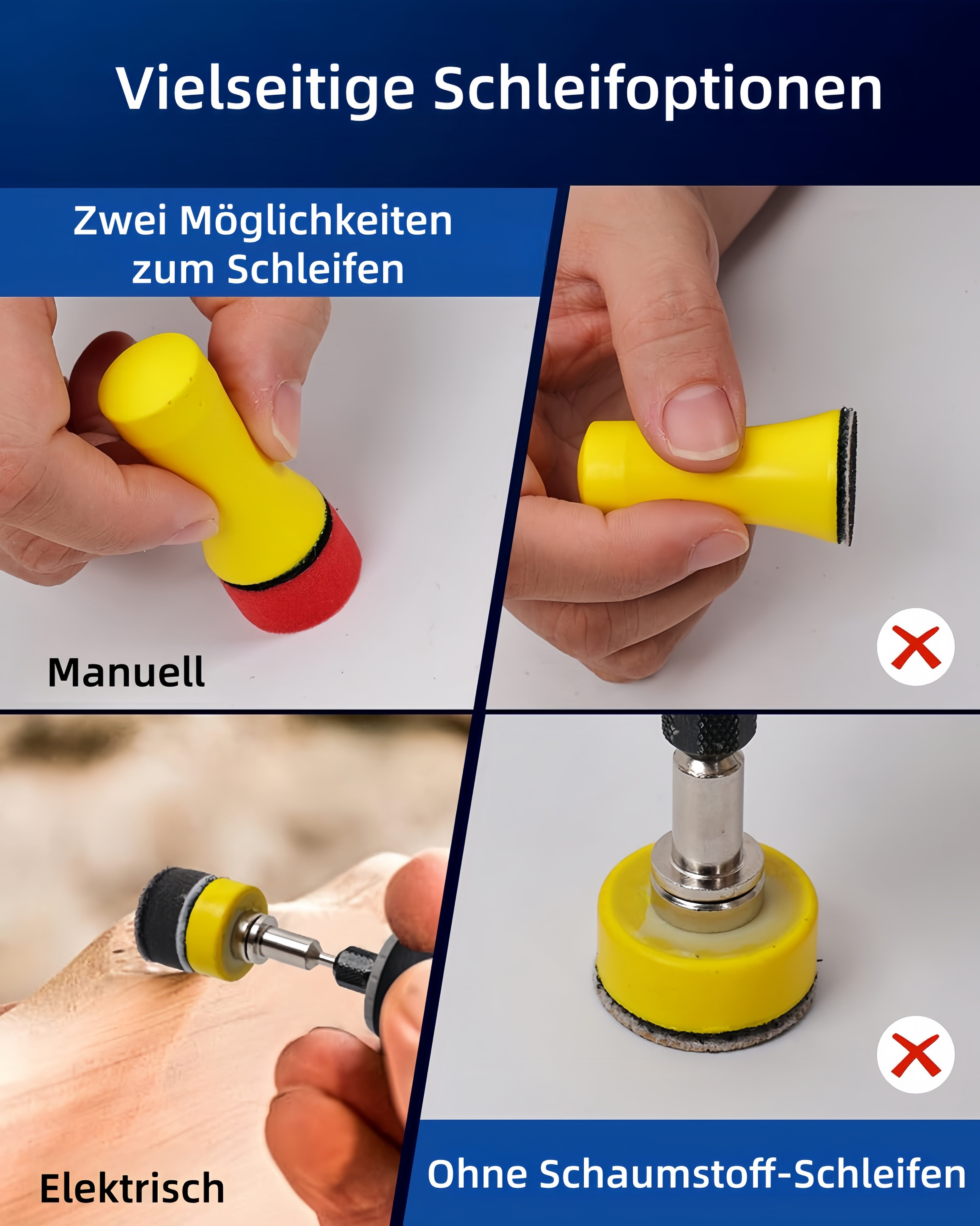 FOUORTUNATE-BEE Polierpad 268 tlg. Schleifset 1 Zoll für Dremel, Nass- & Trockenschliff, Schleifhülsen Set mit Schleifpapier für Dremel, vielseitig