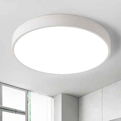 style home Deckenleuchte LED Deckenlampe, 48W, Ø50*4cm, Warmweiß 3000K, für Wohnzimmer Schlafzimmer Küche Büro Diele Flur, Weiß
