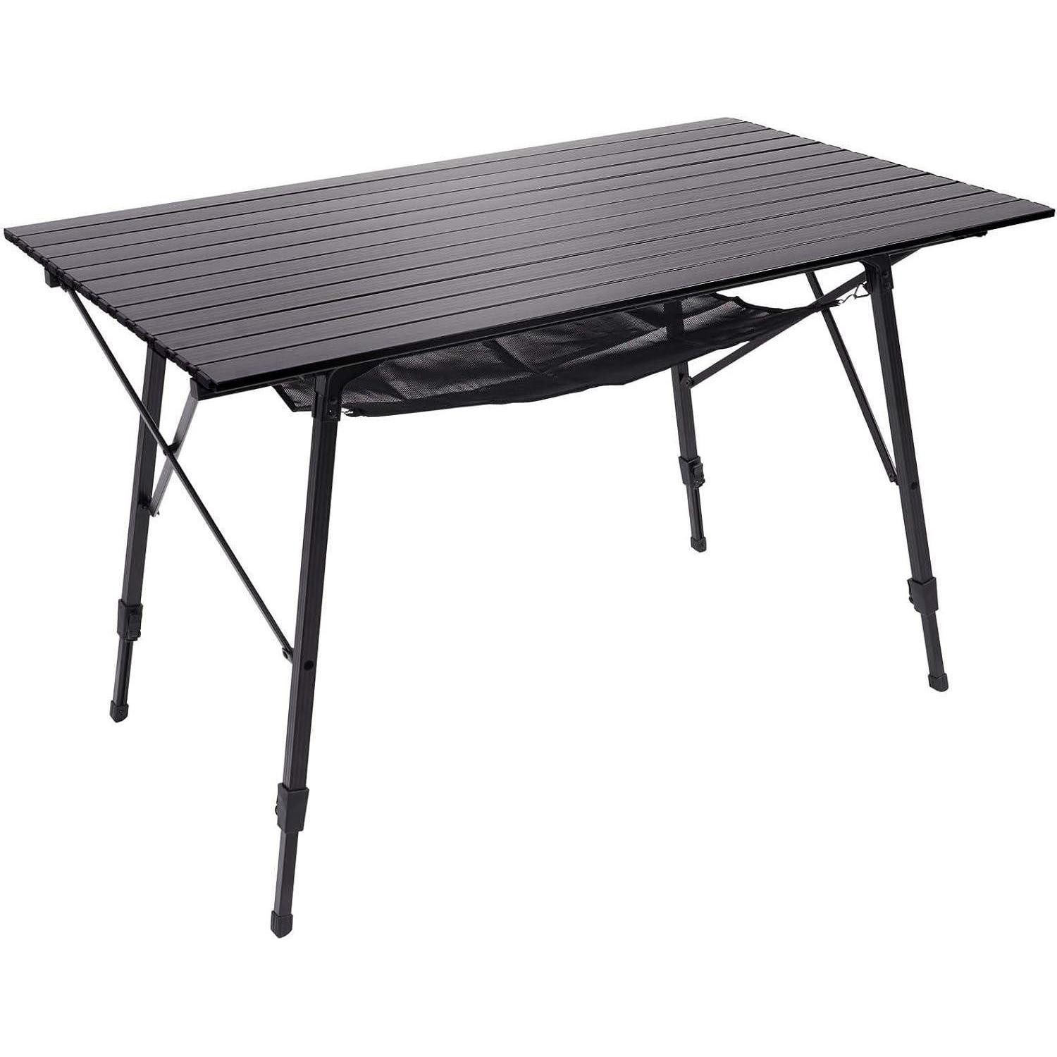 LuxusKollektion Campingtisch Campingtisch faltbar höhenverstellbar Aluminium Schwarz 120x70cm