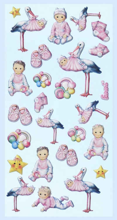 HobbyFun Aufkleber Creapop Softysticker, Baby II, 9 x 18cm