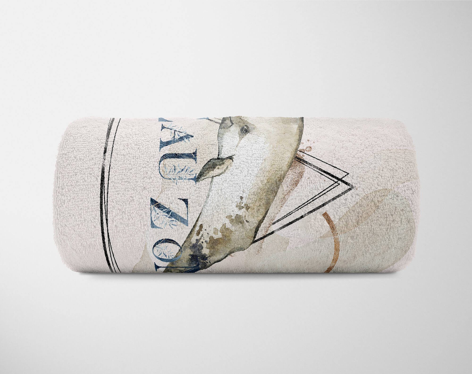 Strandhandtuch Handtuch Baumwolle-Polyester-Mix Kuscheldecke Pottwal Handtuch Handtücher Motiv, Saunatuch (1-St), Ozean Art Kunstvoll Sinus