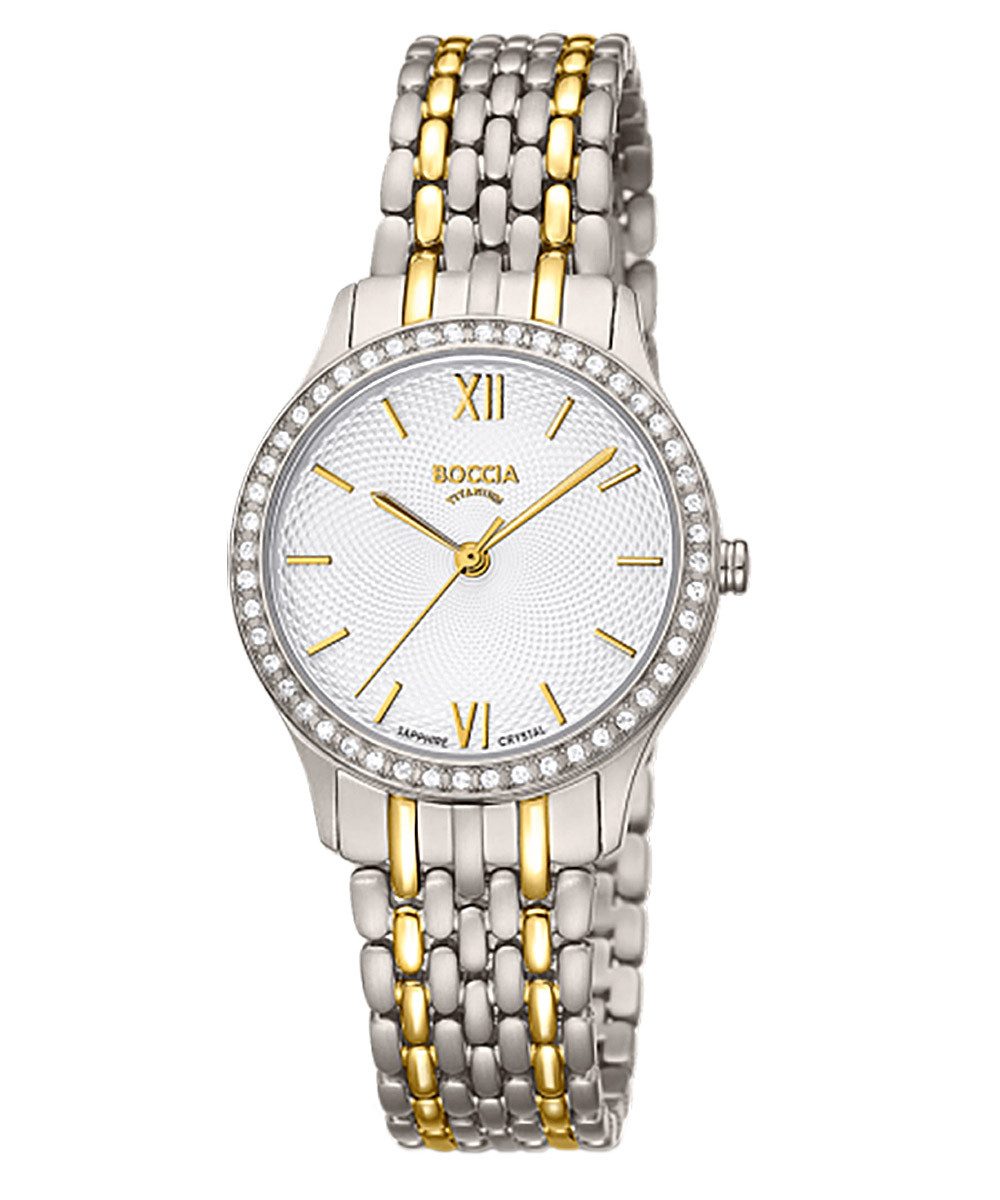 Boccia Quarzuhr Titan mit Saphirglas Zweifarbig