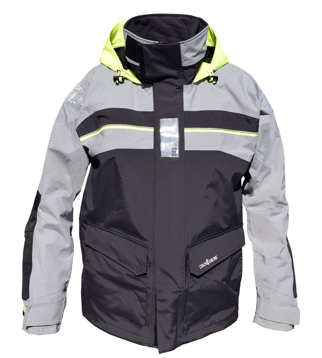 crazy4sailing Regenjacke Herren Bergen Offshore Segeljacke Carbon XS