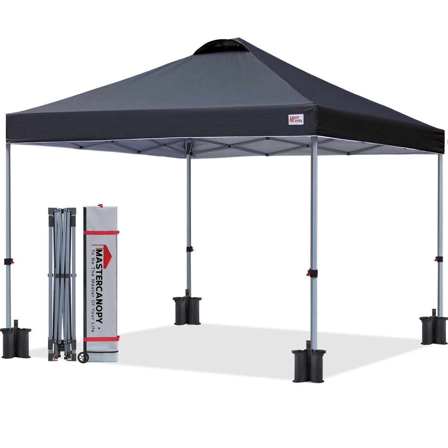 LuxusKollektion Faltpavillon Pop-up Pavillon 2x2m Schwarz Höhenverstellbar