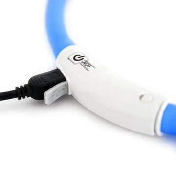 PRECORN Hunde-Halsband »LED Silikon Hunde Leuchthalsband aufladbar per USB indiv. kürzbar«, Silikon