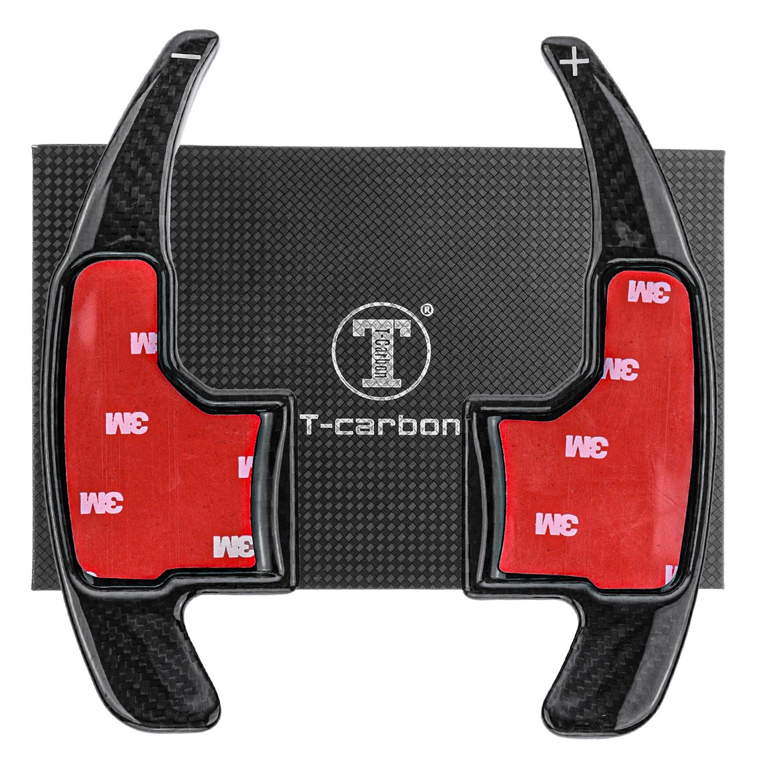 T-Carbon Lenkeradapter Auto Lenkrad Schaltwippen Paddel Aufsatz Echt Carbon SCHWARZ, (2-tlg., für FORD MUSTANG VI S550 14-23 Paddle)