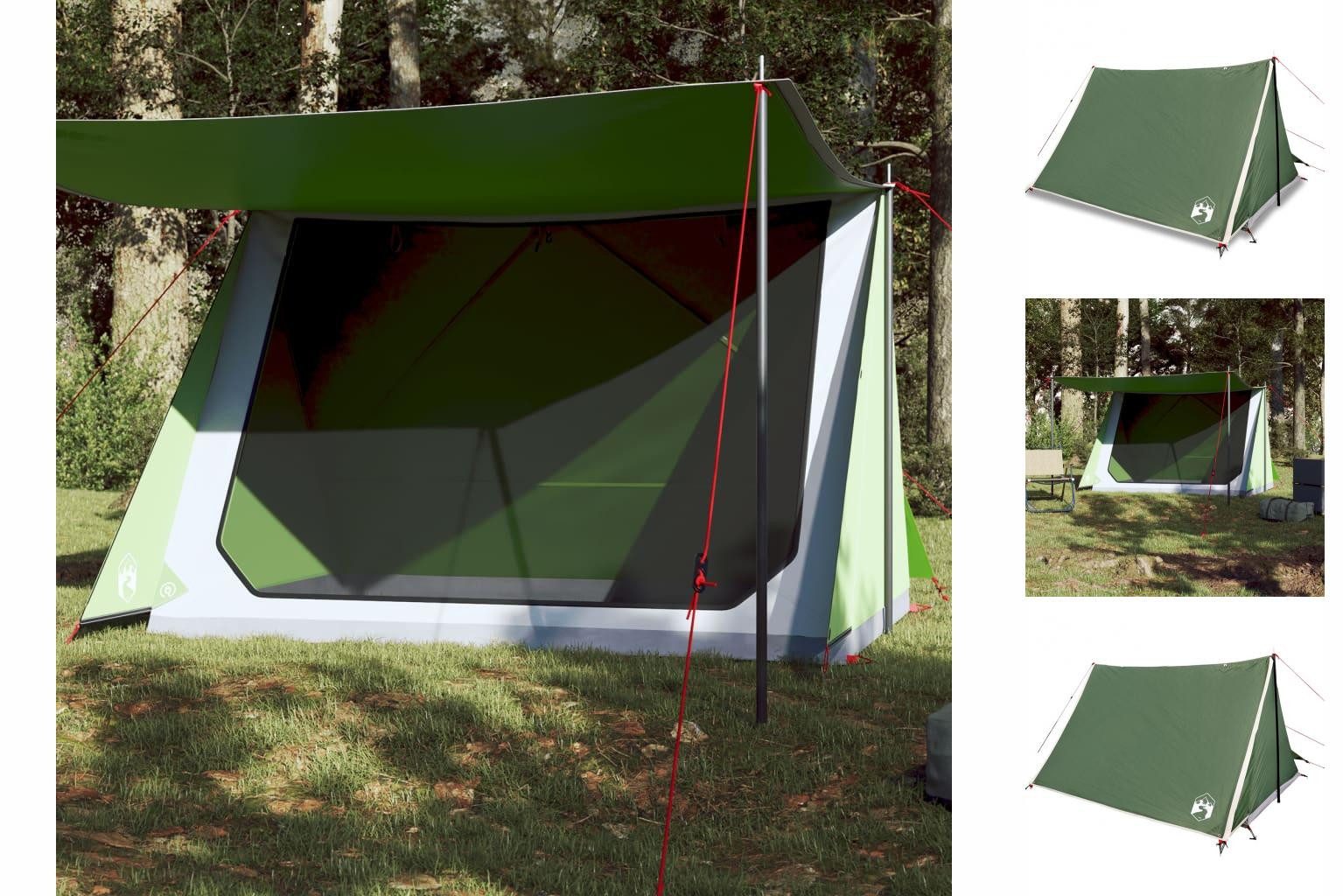 vidaXL Vorzelt Campingzelt 2 Personen Grün Wasserfest