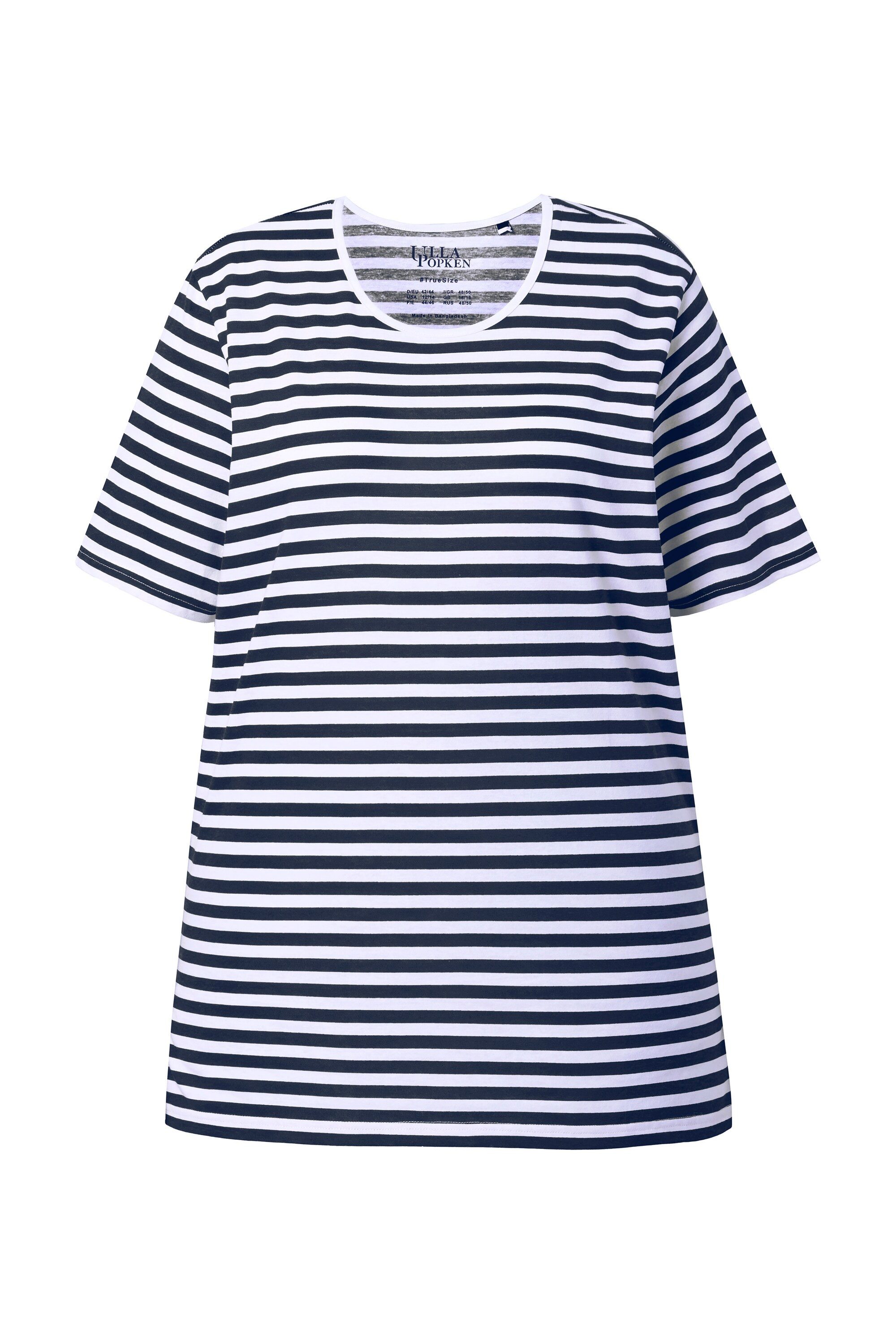 Ulla Popken T-Shirt T-Shirt Ringel Relaxed Rundhals Halbarm günstig online kaufen