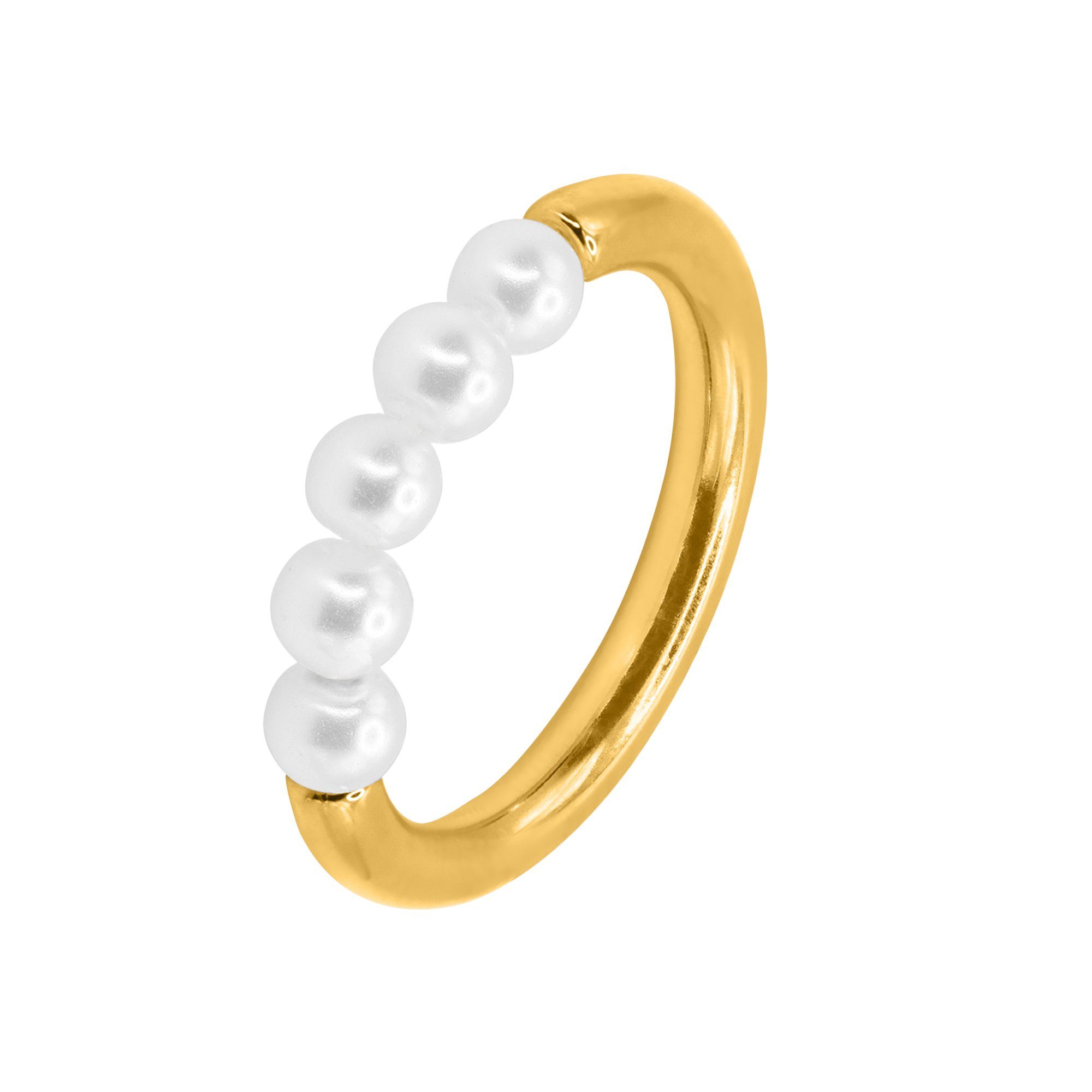 Heideman Fingerring Enya goldfarben (Ring, 1-tlg., inkl. Geschenkverpackung), Perlenring für Frauen