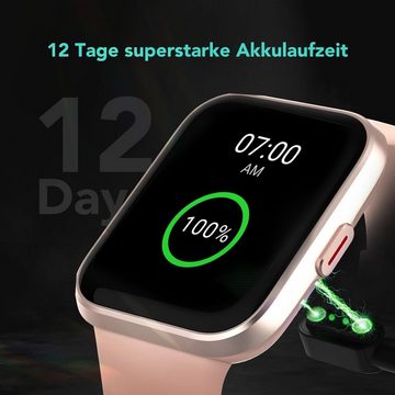 SKG Smartwatch (1,69 Zoll, Android iOS), Alexa Eingebaut Telefonfunktion Fitnessuhr Schrittzähler Wasserdicht