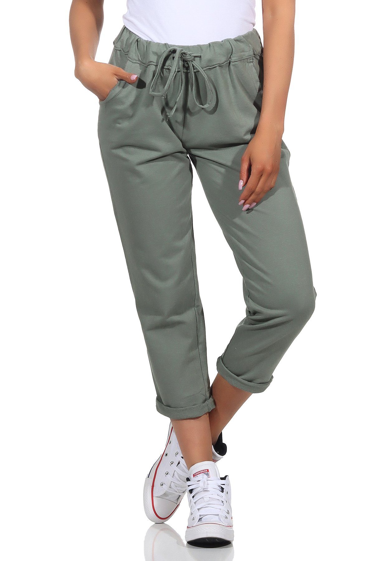 CLEO STYLE Jogginghose Damen Jogginghose 3569 36-40 Olive günstig online kaufen