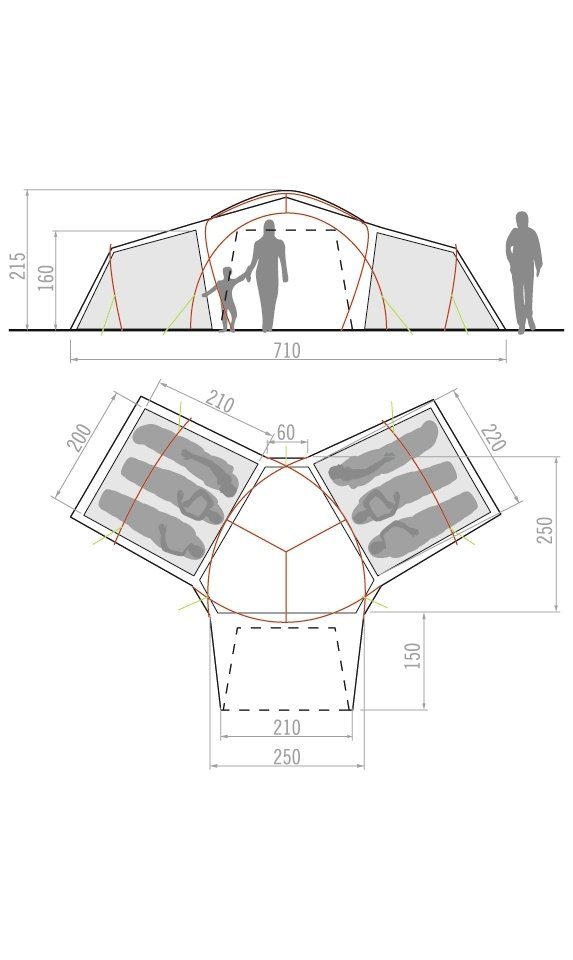 VAUDE Gruppenzelt VauDe Badawi Long 6P Familienzelt
