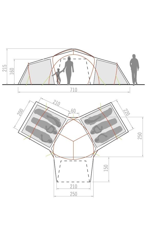 6P VauDe Badawi VAUDE Gruppenzelt Familienzelt Long