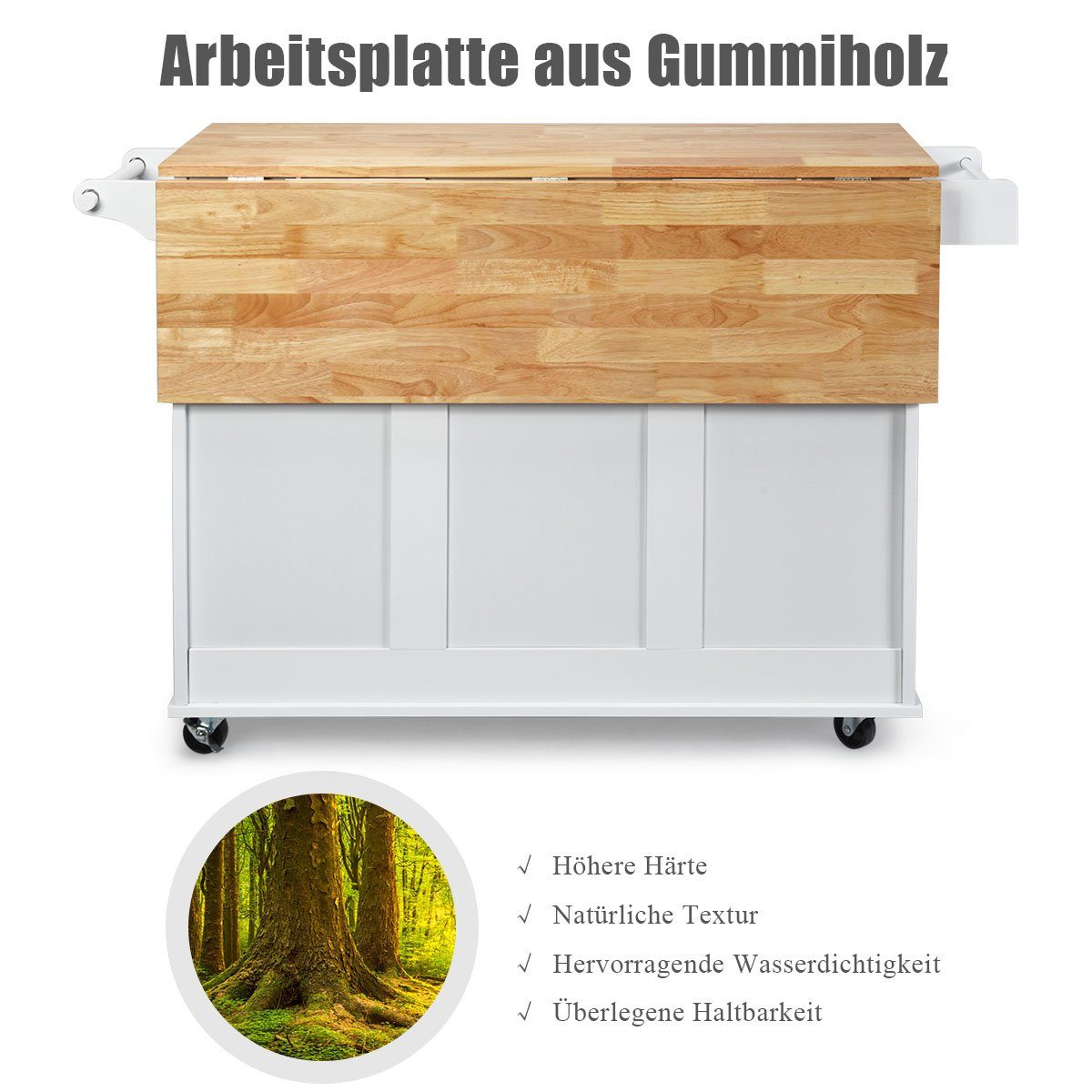 COSTWAY Küchenwagen »Kücheninsel Küchenschrank Servierwagen