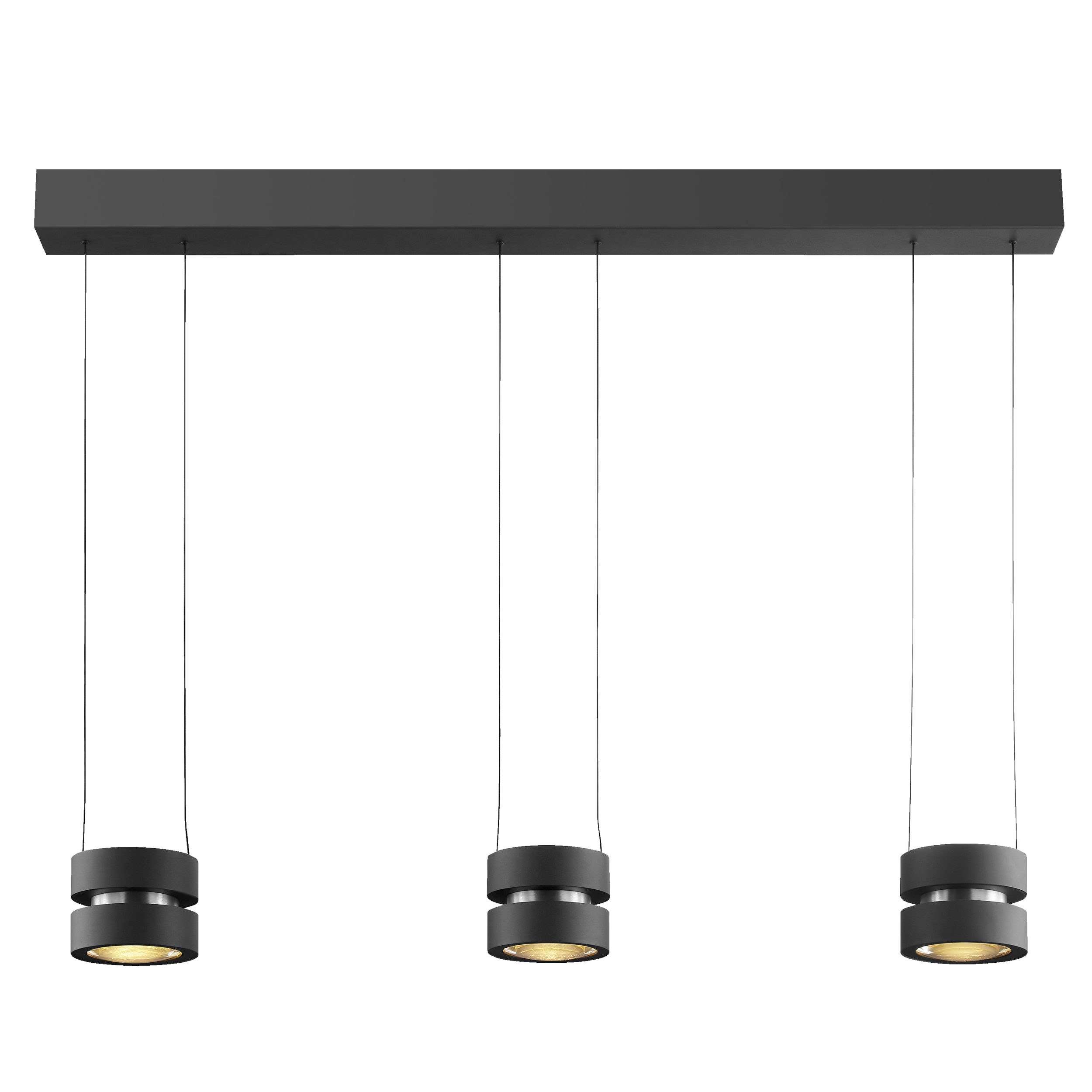 Lightbox Pendelleuchte, LED fest integriert, Warmweiß, LED Reihen Hängelampe mit 3 Stufen Dimmer - 110,5 x 12,4 x 180 cm